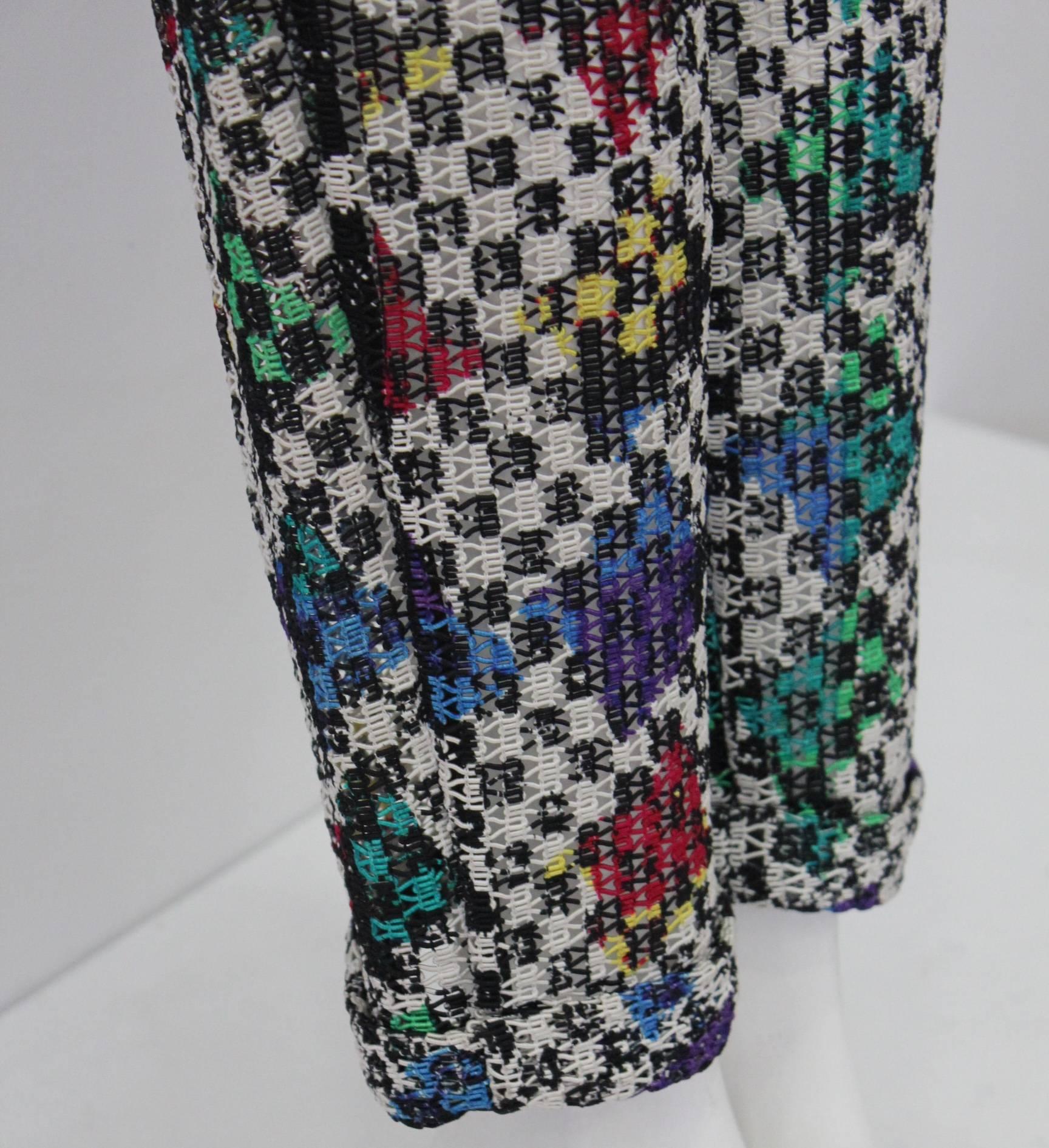 Women's One Of A Kind Gianni Versace Couture Punk Multi-Coloured Pants Fall 1993 For Sale