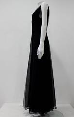 Early Tom Ford For Gucci Black Silk And Tule Maxi Dress 1998's