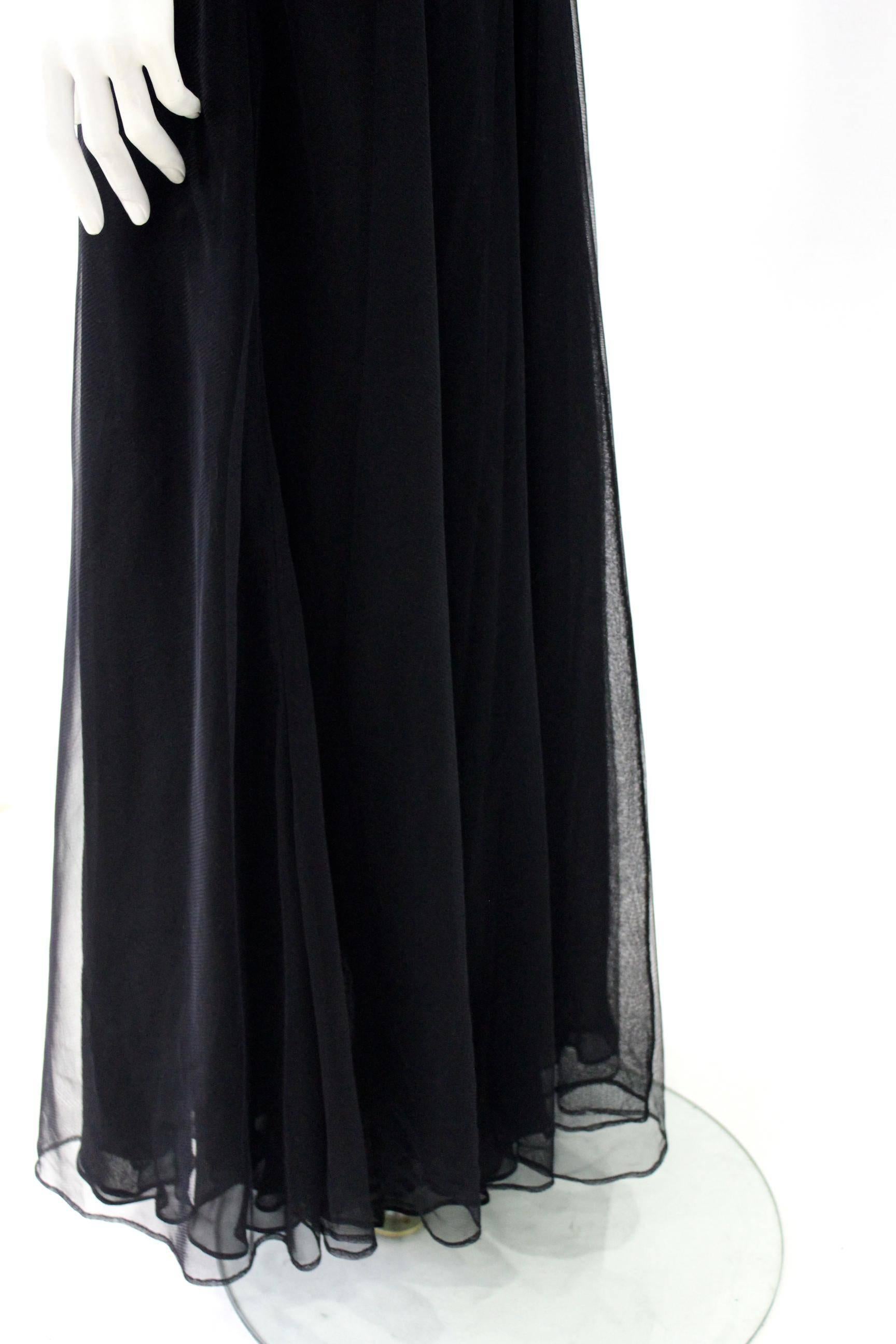 Early Tom Ford For Gucci Black Silk And Tule Maxi Dress 1998's For Sale 1