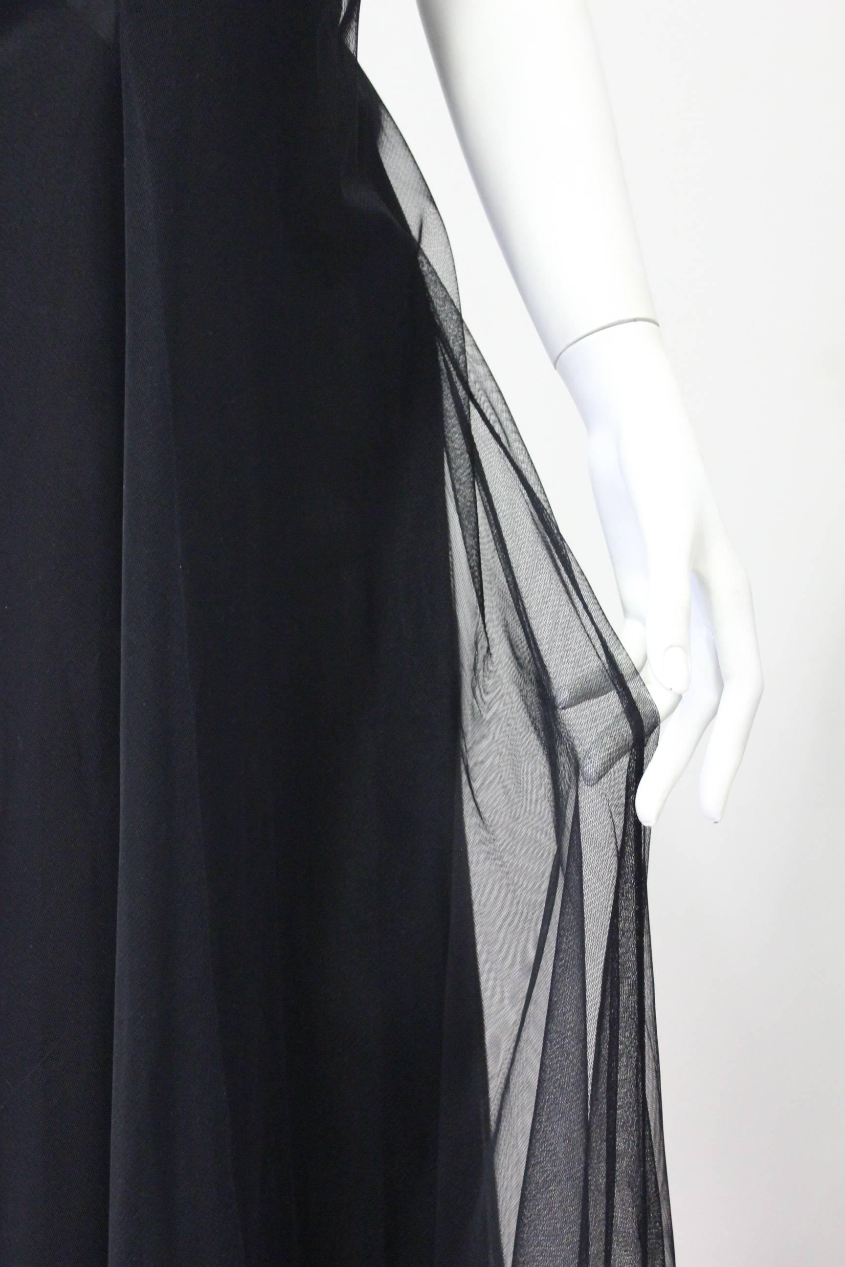 Early Tom Ford For Gucci Black Silk And Tule Maxi Dress 1998's For Sale 3