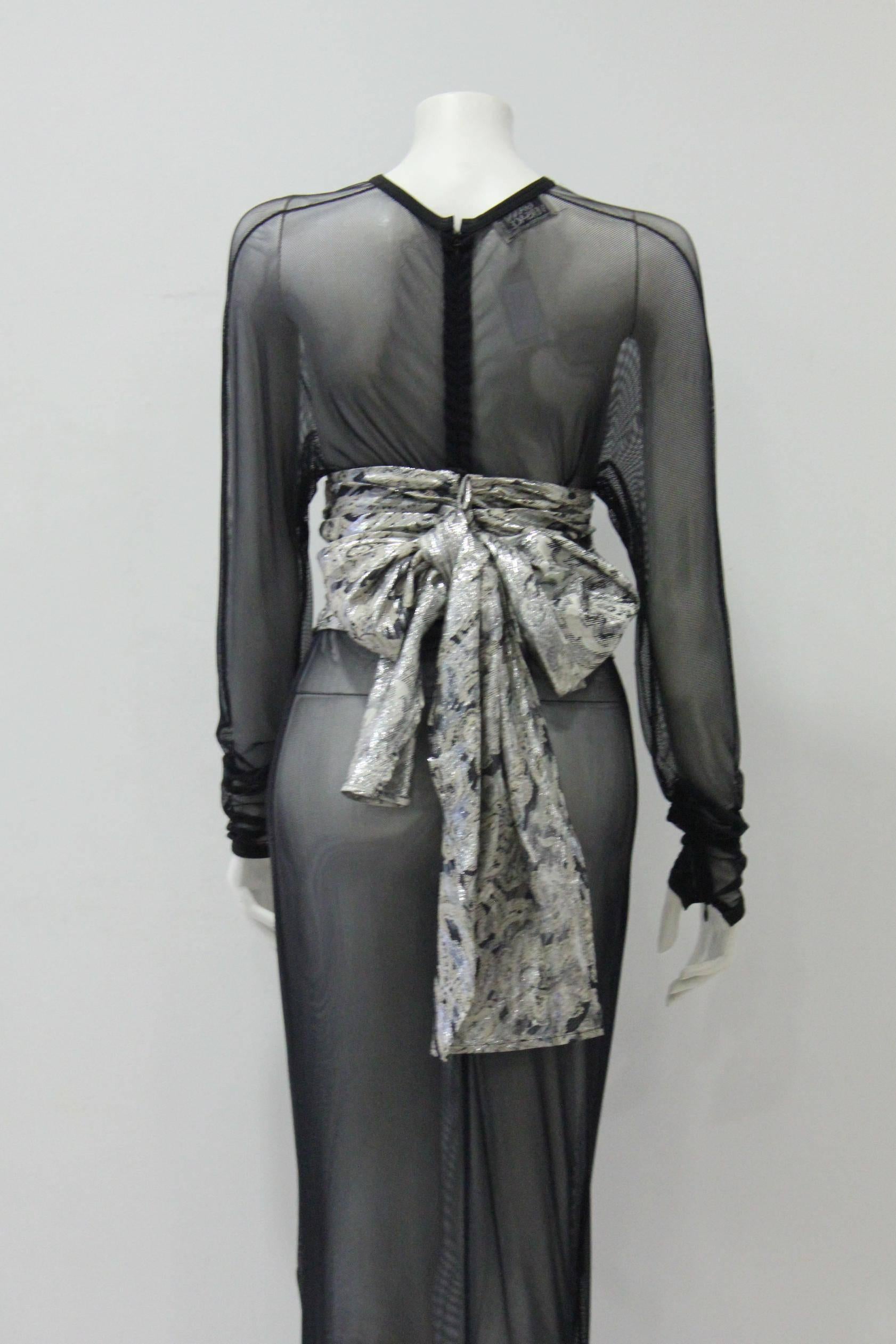 Unique Gianni Versace Sheer Net Maxi-Dress Fall 1990 For Sale 1