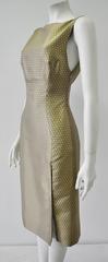 Istante By Gianni Versace Brocard Metalisse Dress 1990's