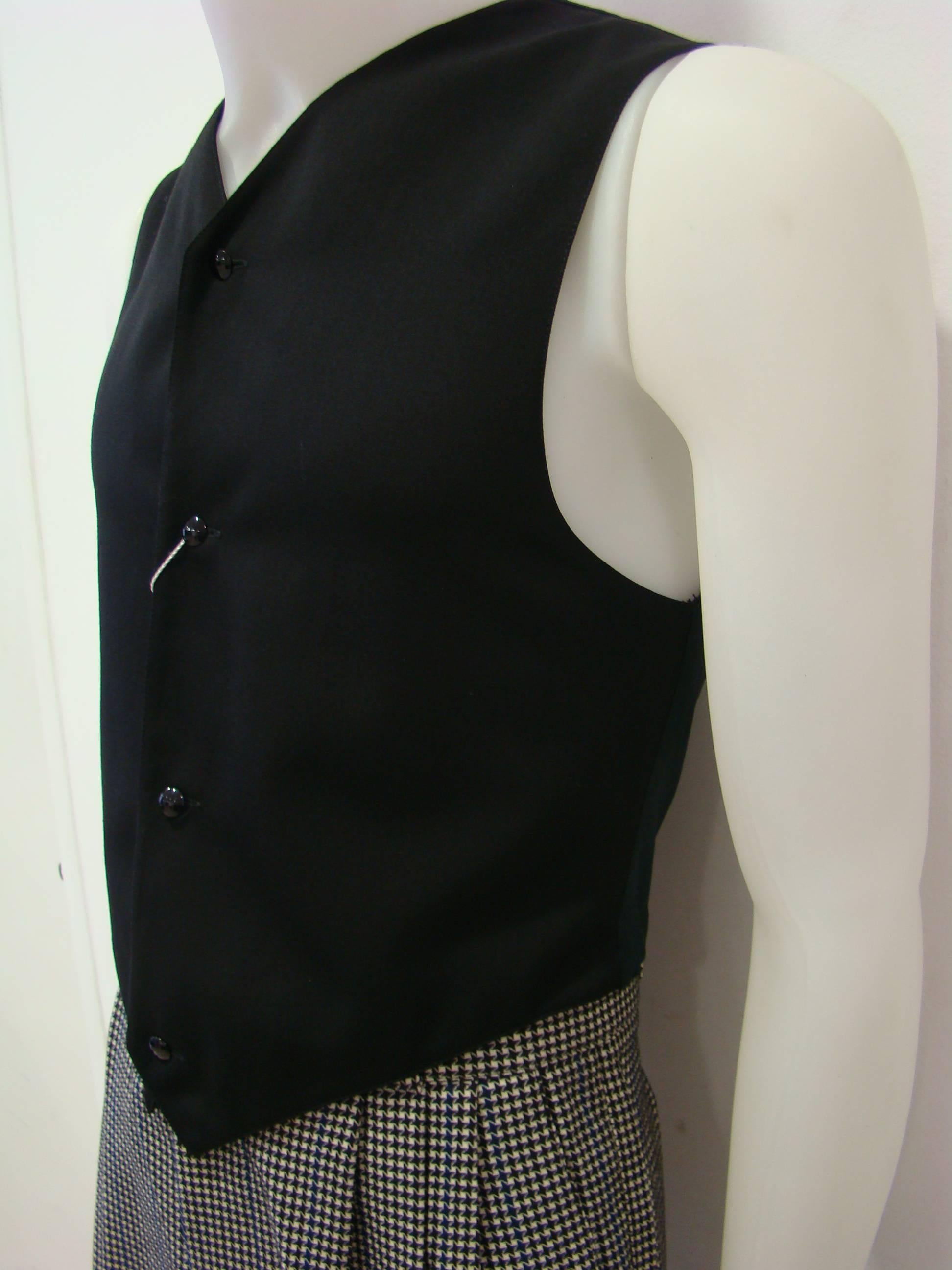 Black Gianni Versace Wool Waistcoat Vest Fall/Winter 1992 For Sale