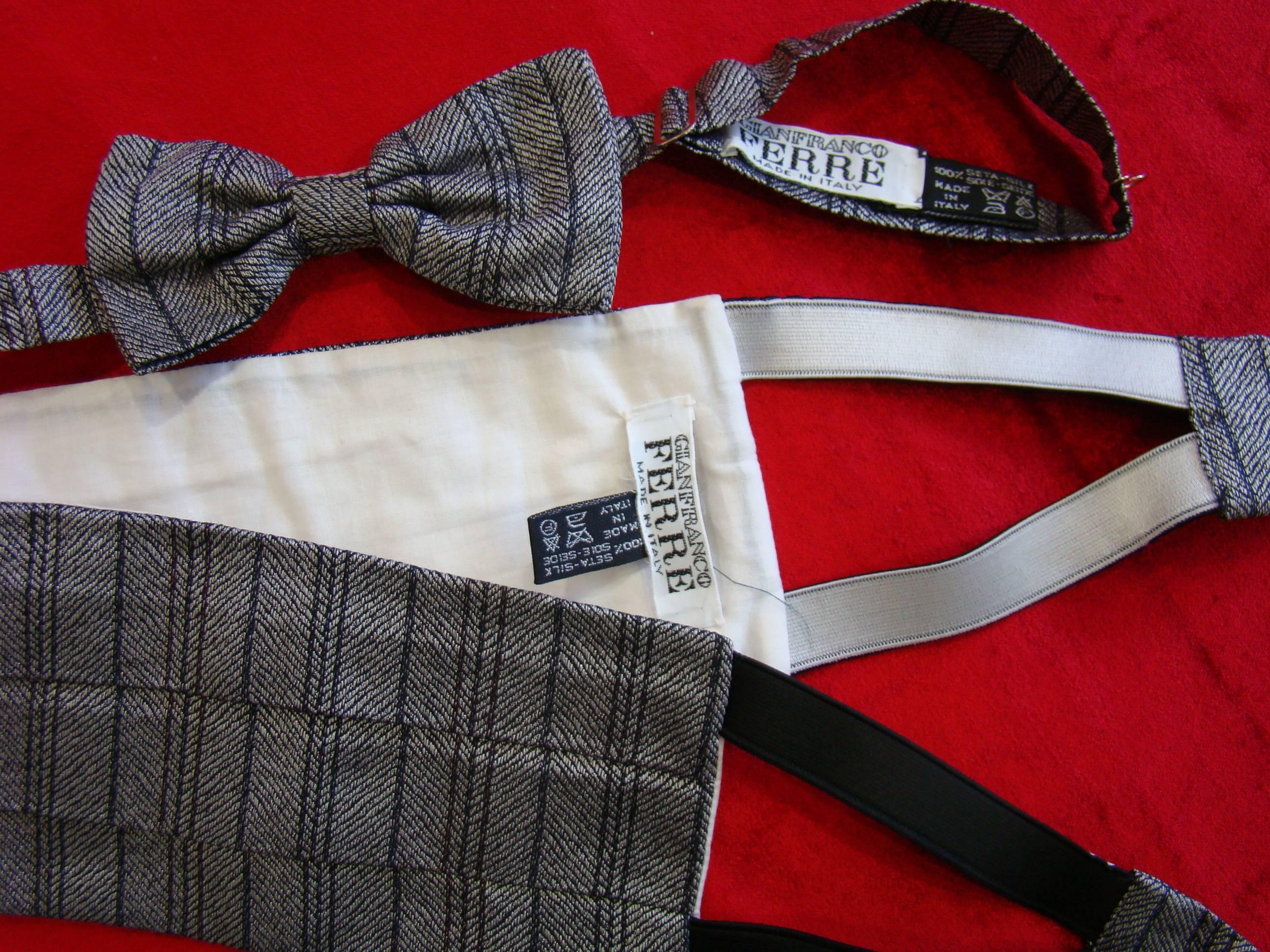 Unique Gianfranco Ferre Bow Tie And Waistband For Sale 2