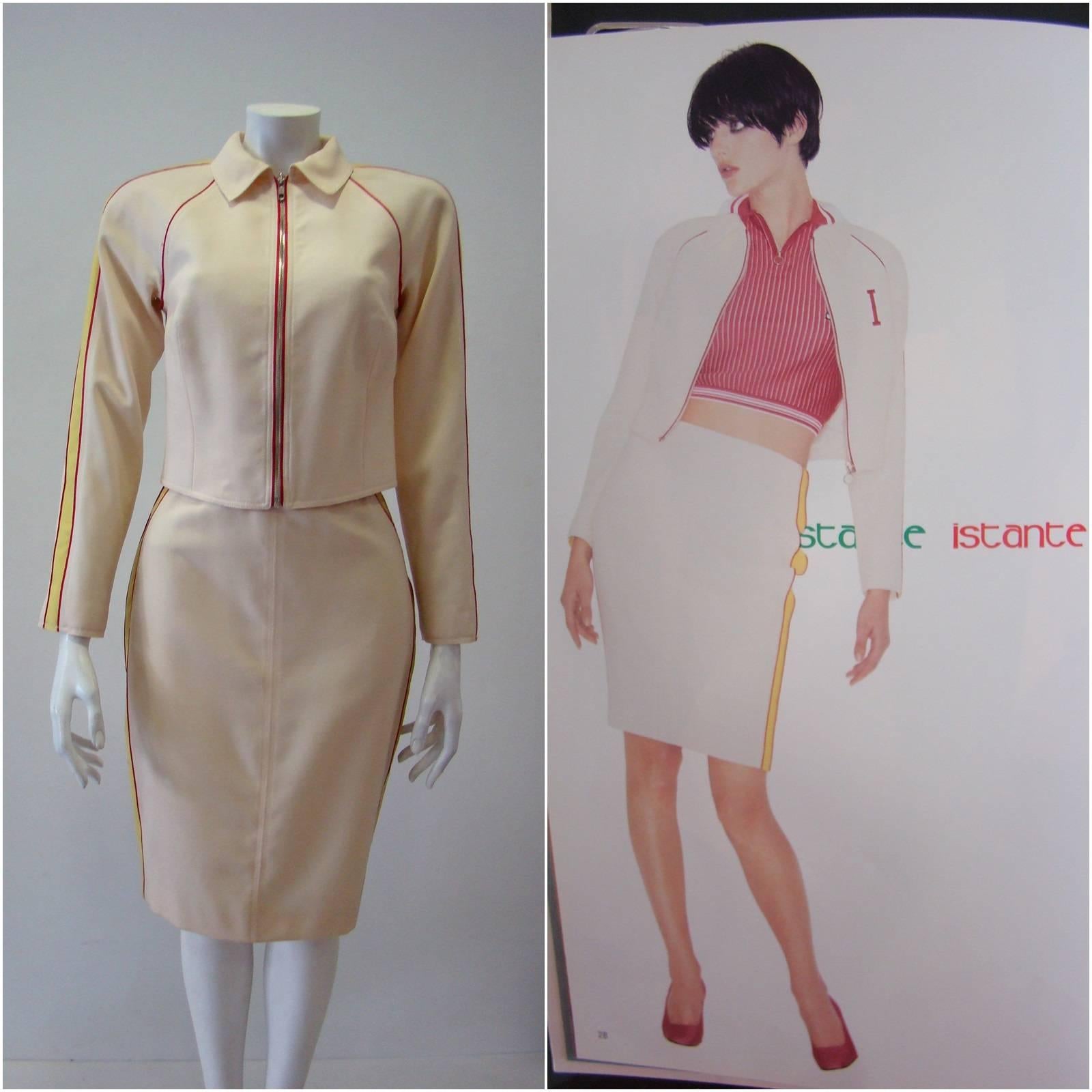 Istante By Gianni Versace Skirt Suit Spring 1996 For Sale 5