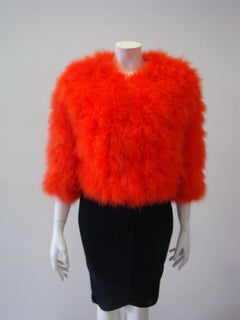 Sonia Rykiel Orange Feather Jacket