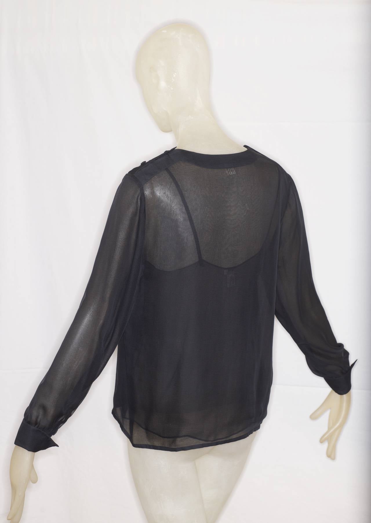Chanel Silk Chiffon Blouse and Camisole For Sale 2
