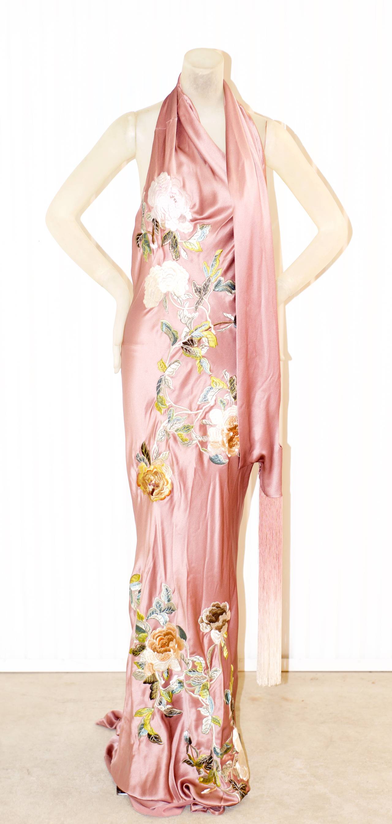 Alexander McQueen Embroidered Shawl Gown 1