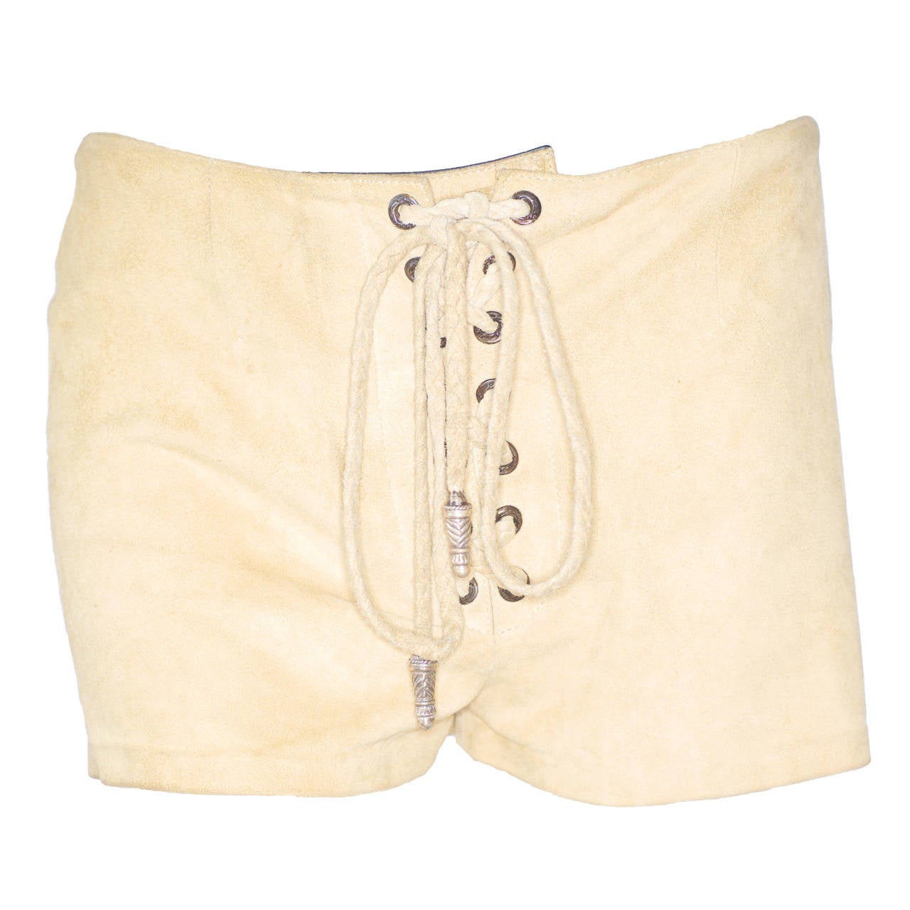 Chrome Hearts 70s Inspired Suede Shorts with Silver For Sale