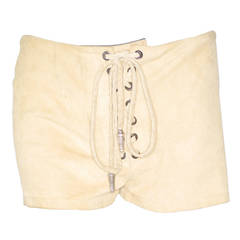 Vintage Chrome Hearts 70s Inspired Suede Shorts with Silver