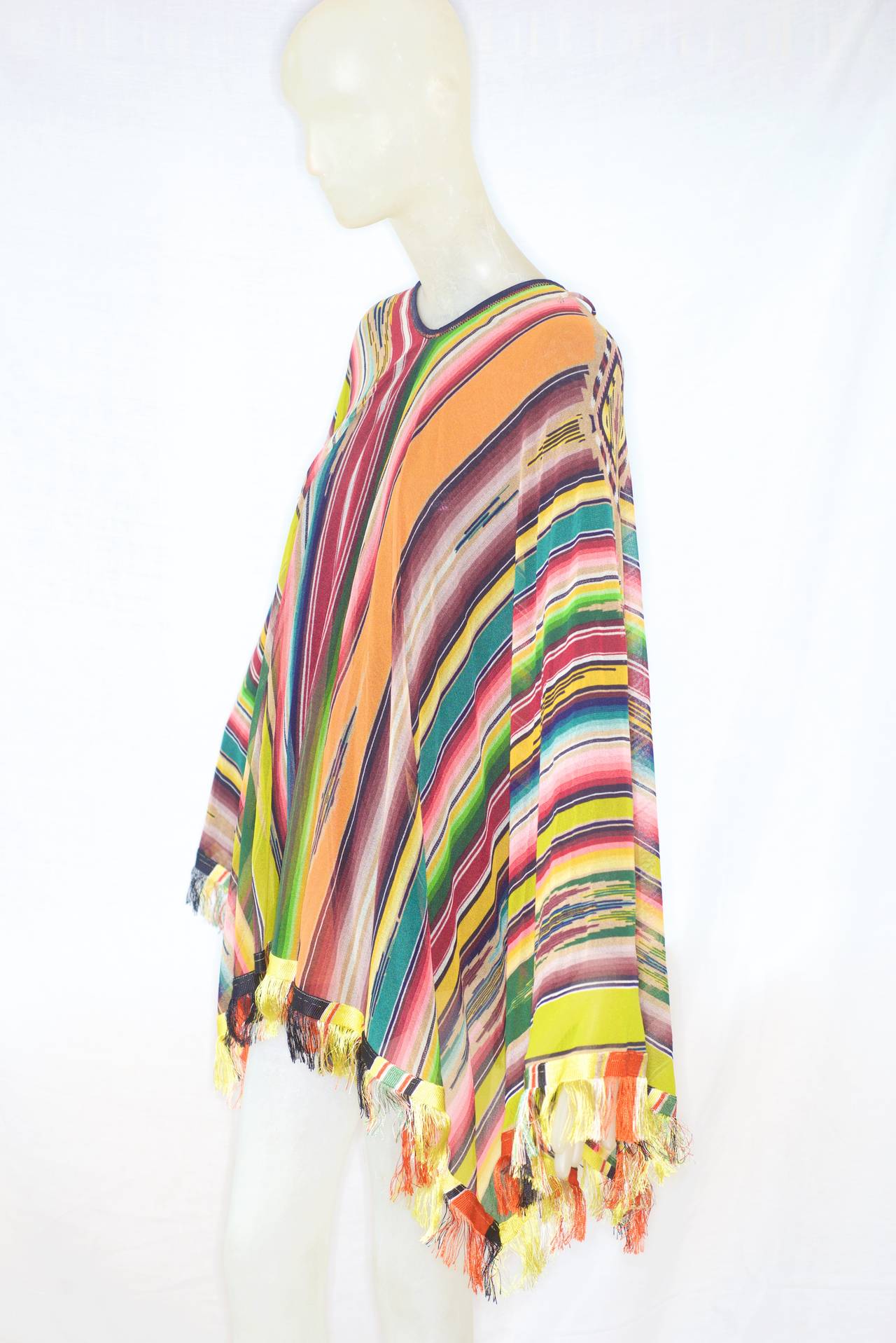 Jean Paul Gaultier Soleil Navajo Print Poncho and Tank Top In Excellent Condition For Sale In New York, NY