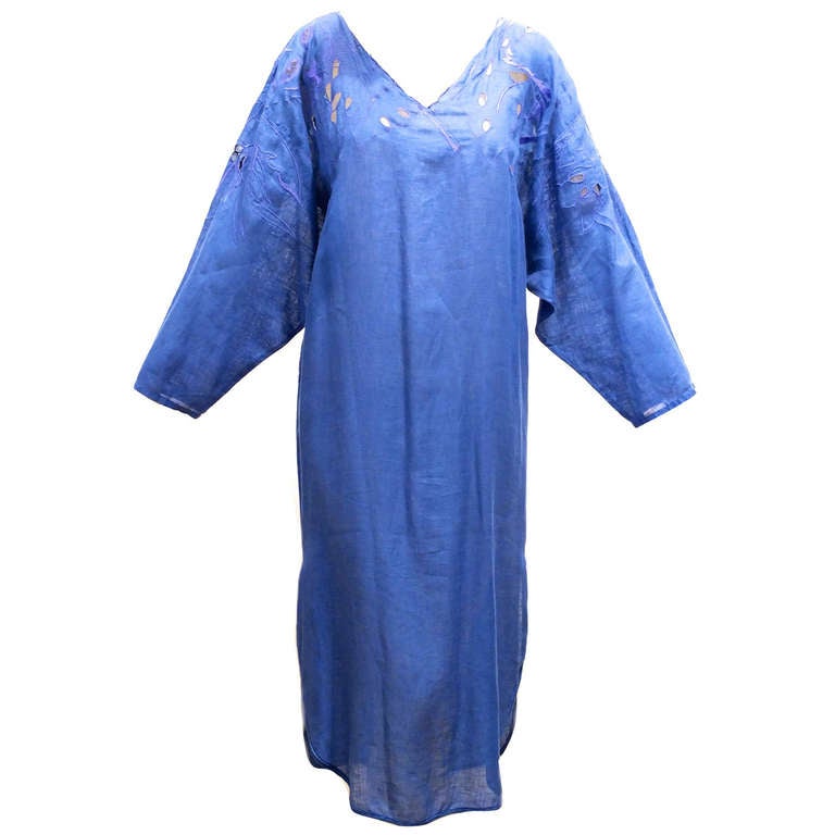 Krizia Panther Embroidered Caftan For Sale