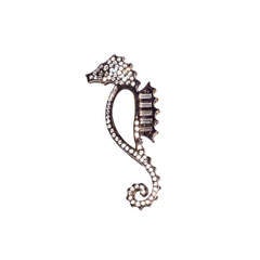 Vintage Ugo Correani Jeweled Seahorse Brooch