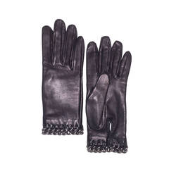 Hermes Chain Detail Leather Gloves