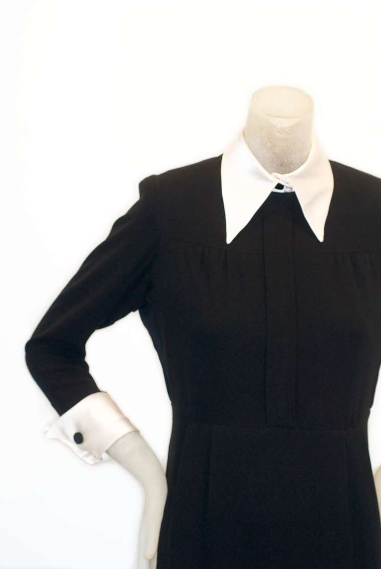 valentino black dress white collar