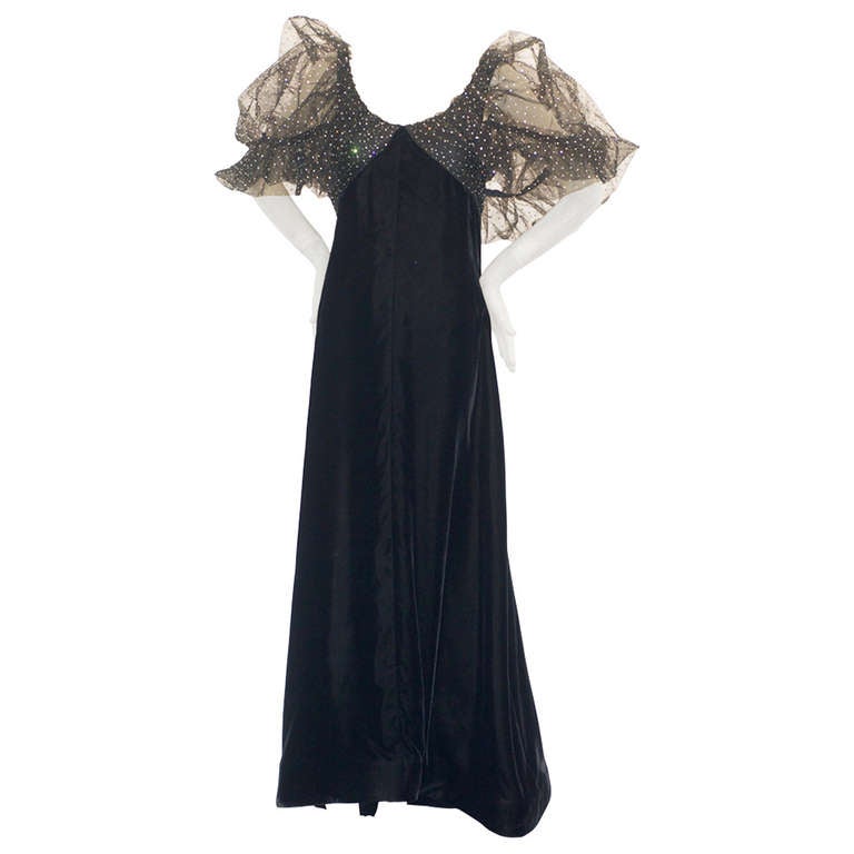 Jacqueline de Ribes Velvet and Tulle Gown at 1stdibs