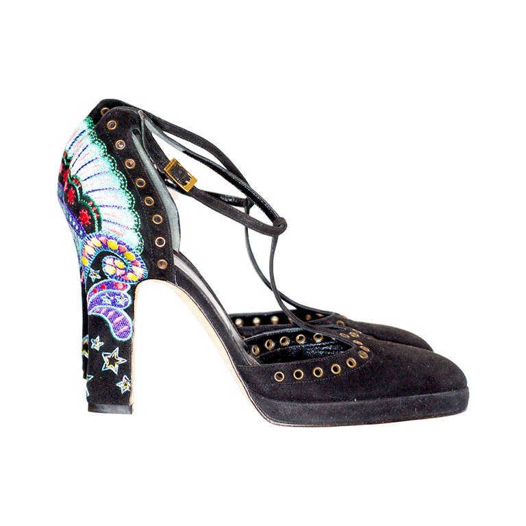 Versace Embroidered Shoes For Sale