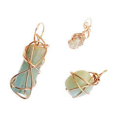 Collection Of Kazuko Sea Glass Colored Pendants