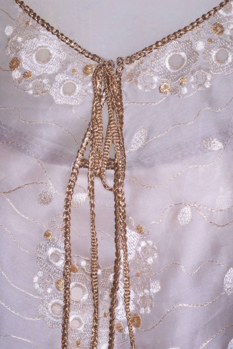 1972 Chanel Haute Couture Organza Gown with Lesage Embroidery 1