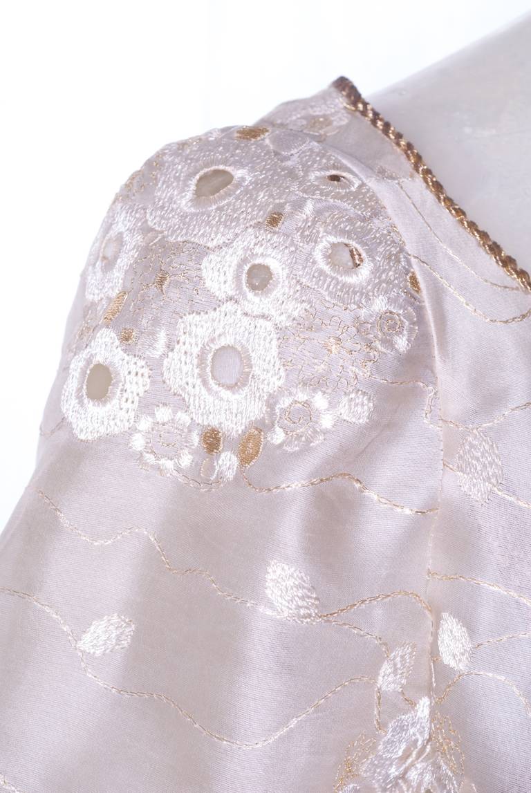 1972 Chanel Haute Couture Organza Gown with Lesage Embroidery at 1stDibs