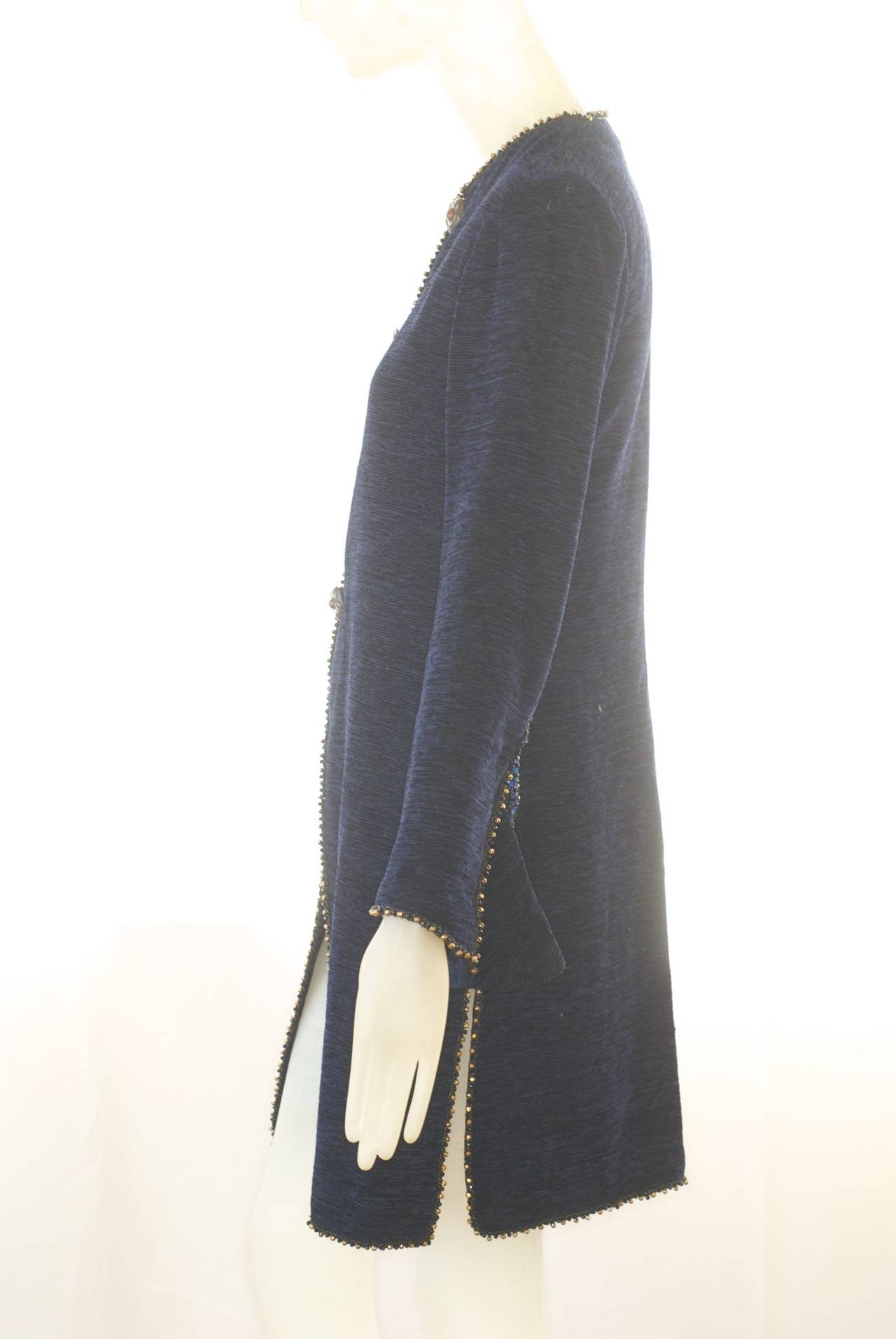 Provenance Nan Kempner Ungaro Haute Couture Beaded Cardigan For Sale 2