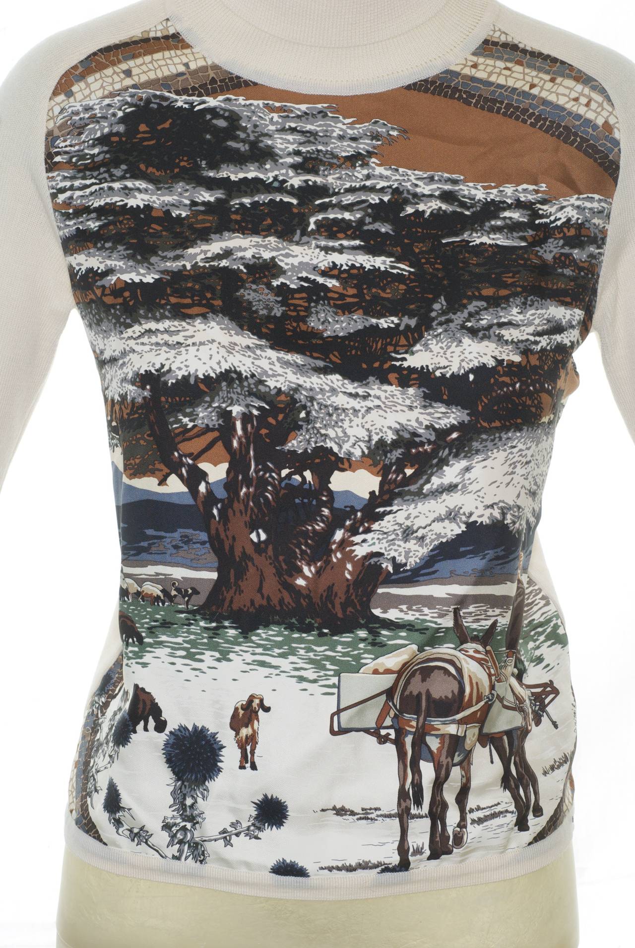 Hermes 'Winter Scene' Silk Sweater By Dimitri Rybaltchenko 1