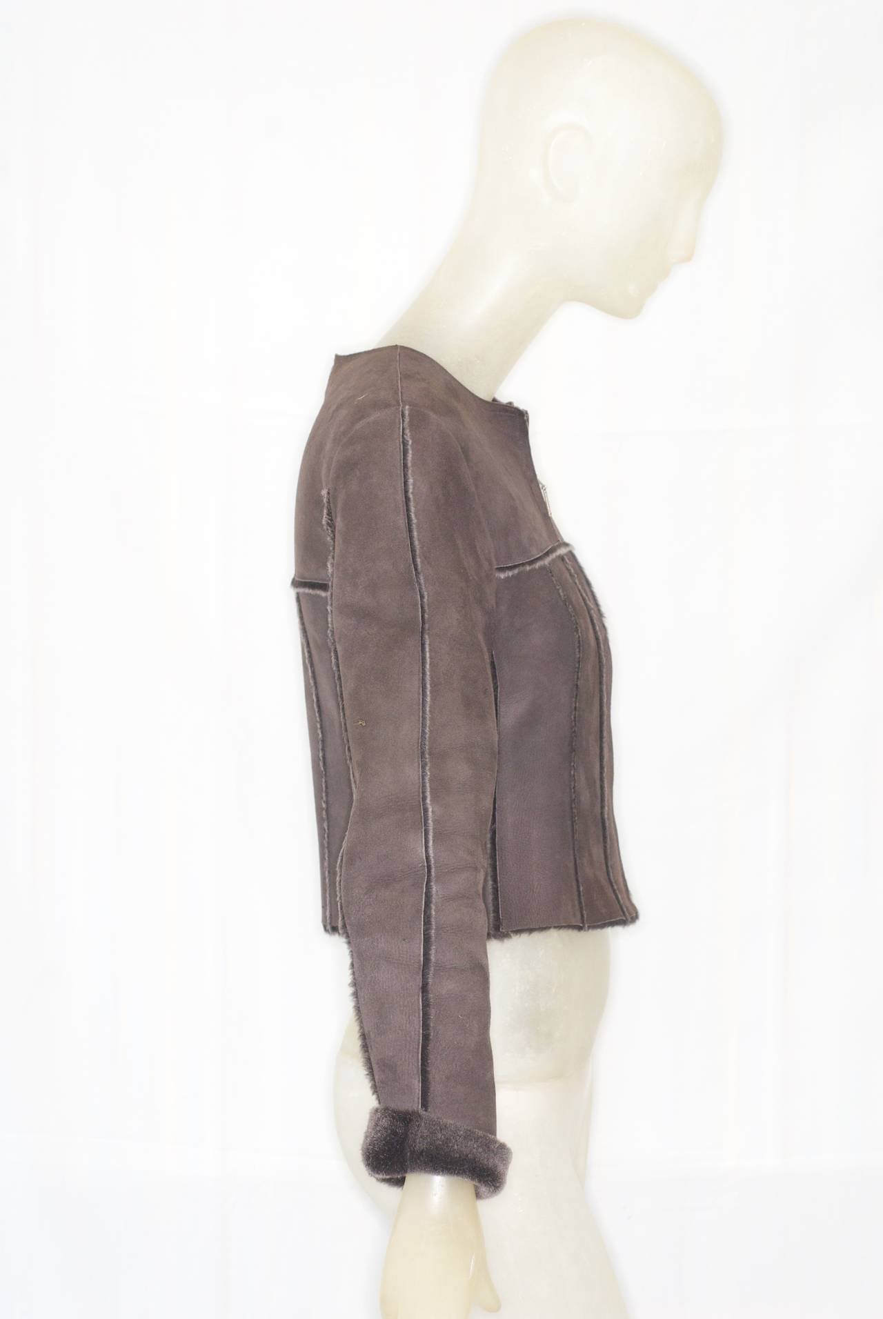 Chanel Cropped Shearling Jacket