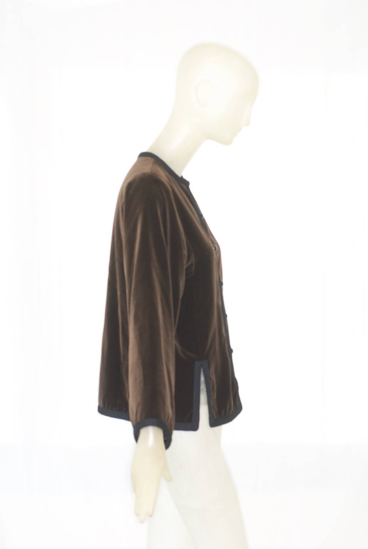 Yves Saint Laurent rive gauche Chocolate Brown Velvet Jacket