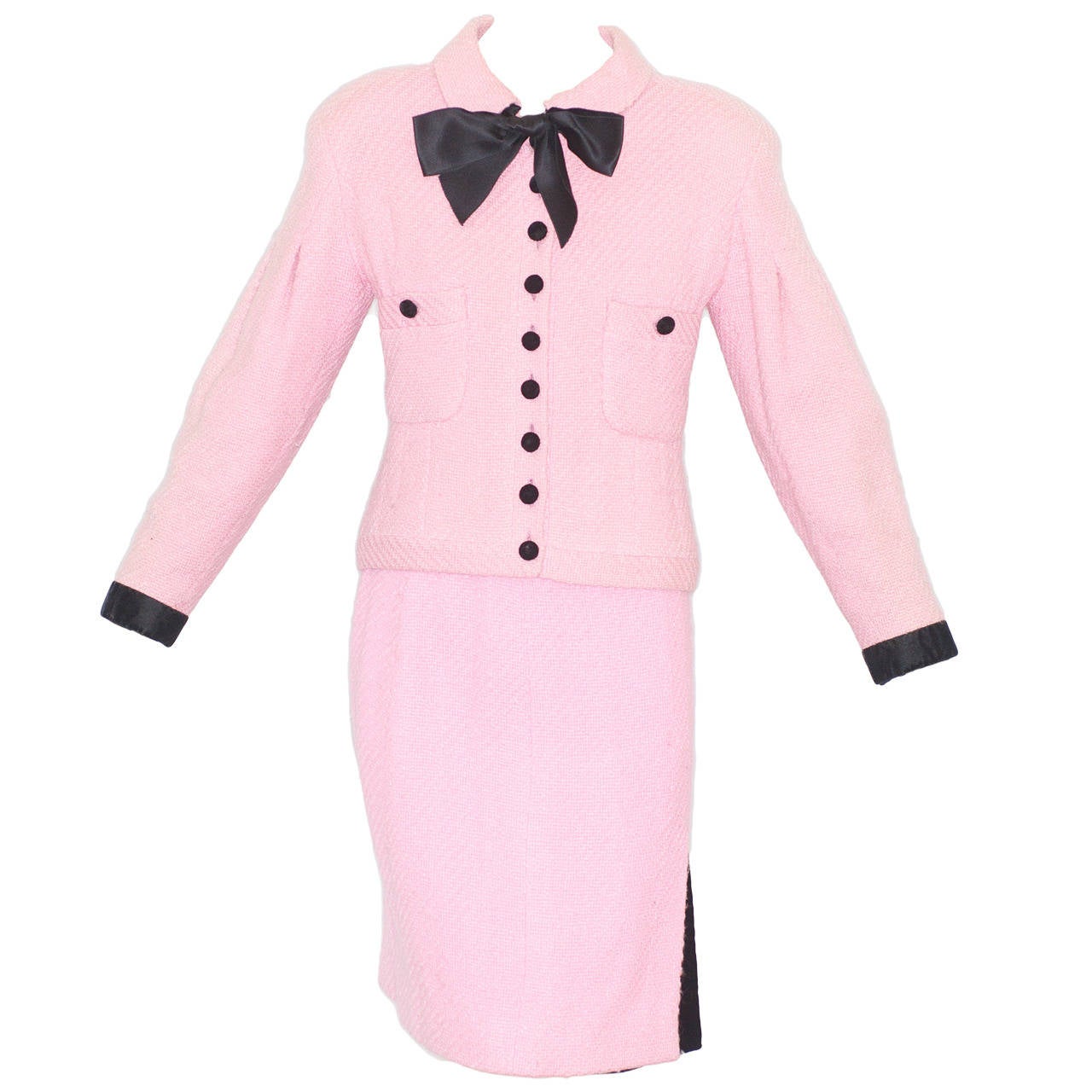 Chanel Haute Couture Pink Jacket and Skirt For Sale