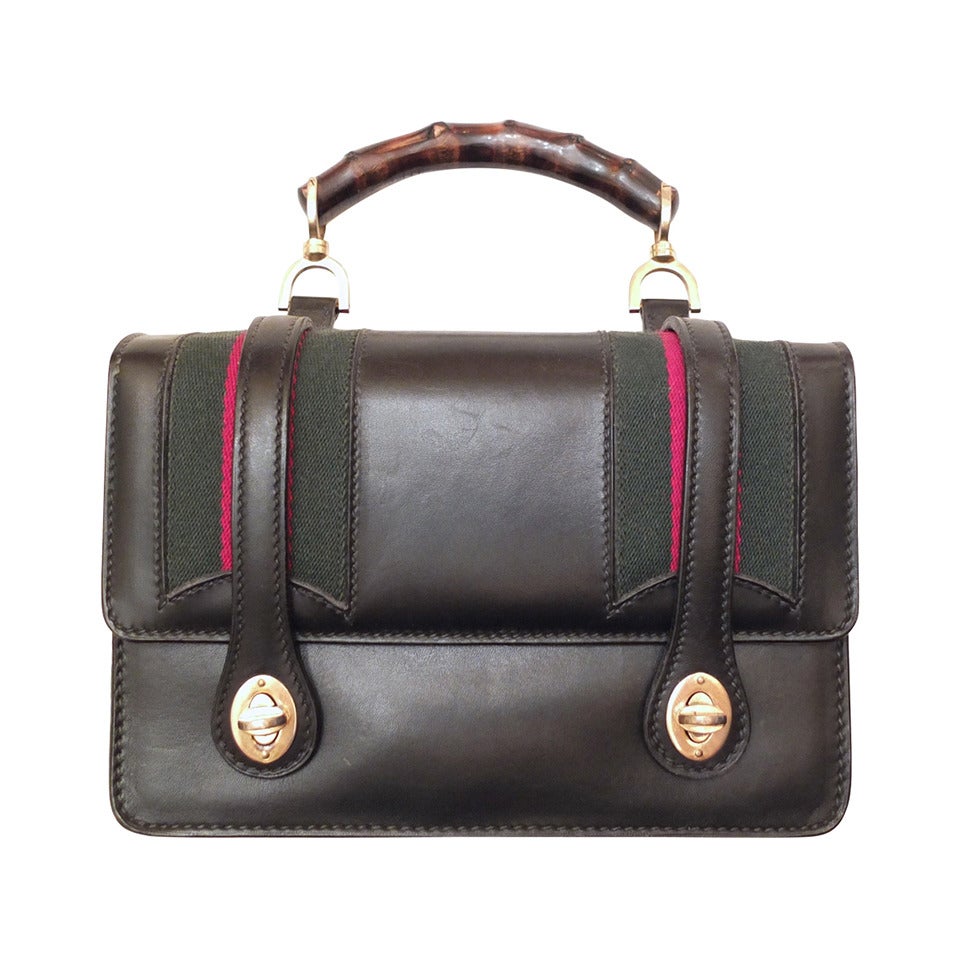 Rare Gucci bamboo handle handbag 1960s at 1stDibs