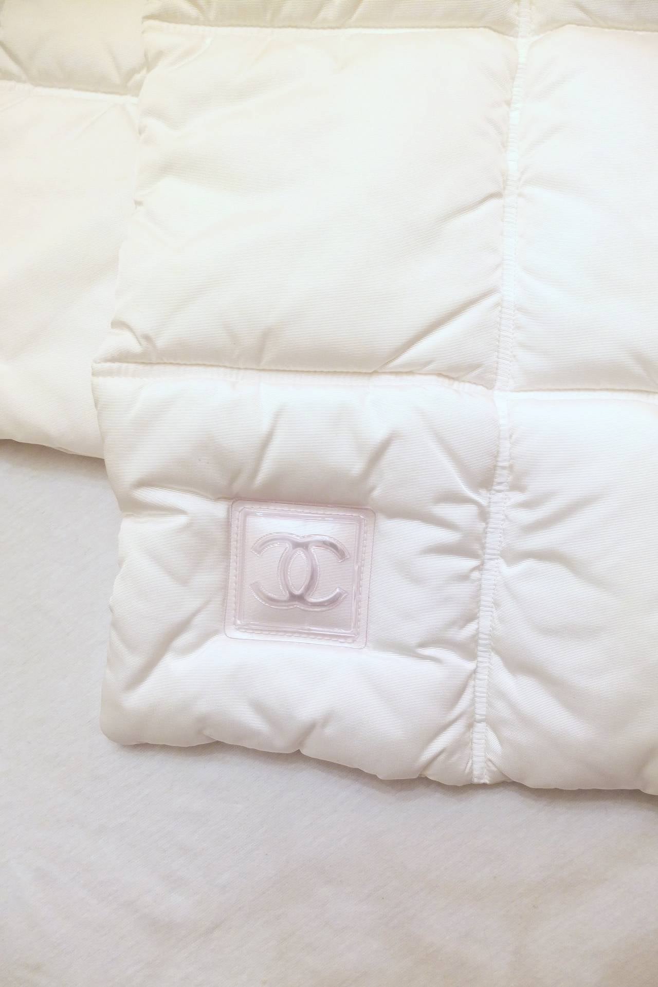 Chanel Snow White Quilted Scarf