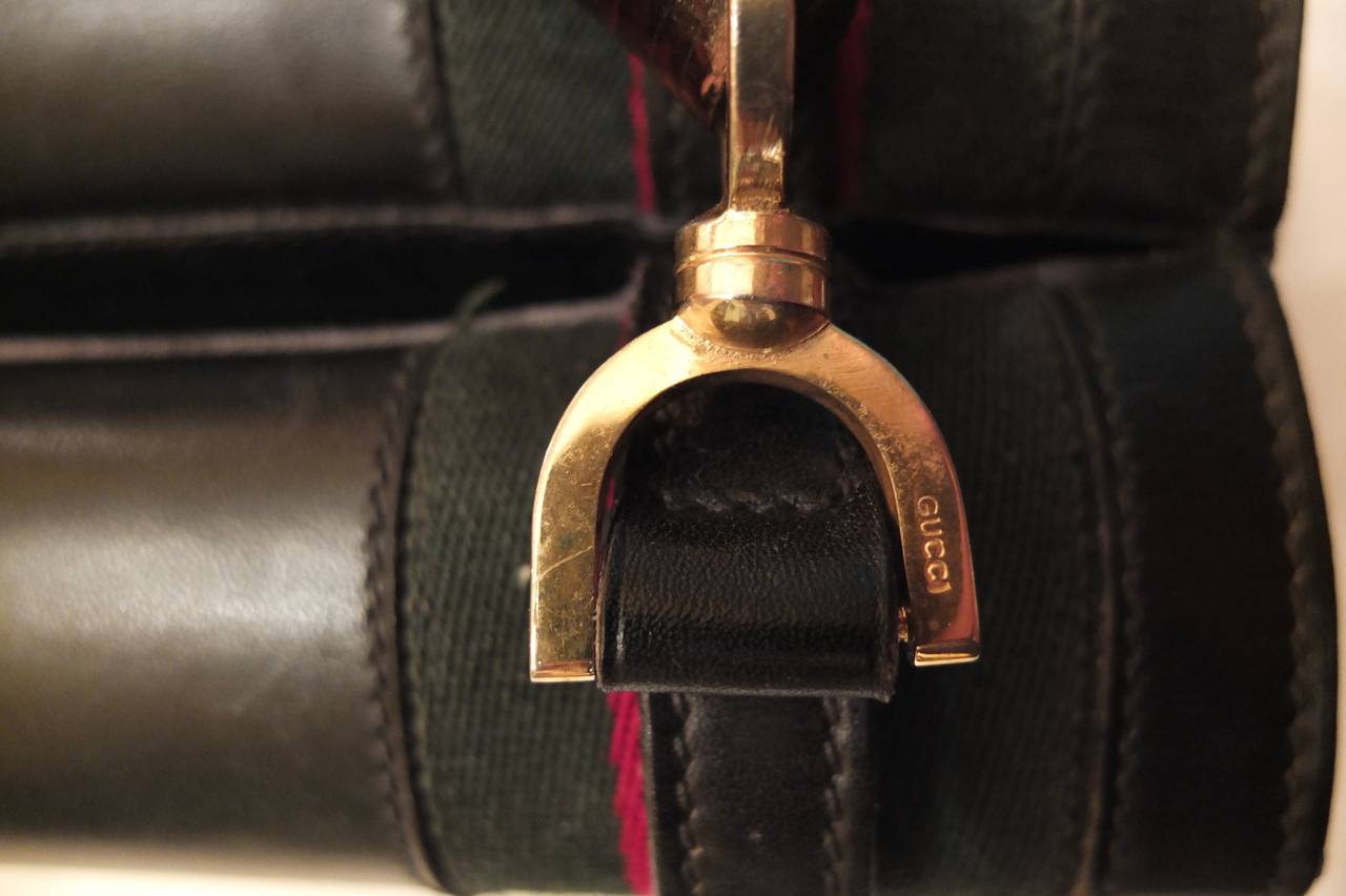 Rare Gucci Double Sided Bag with Bamboo Handle In Excellent Condition For Sale In New York, NY