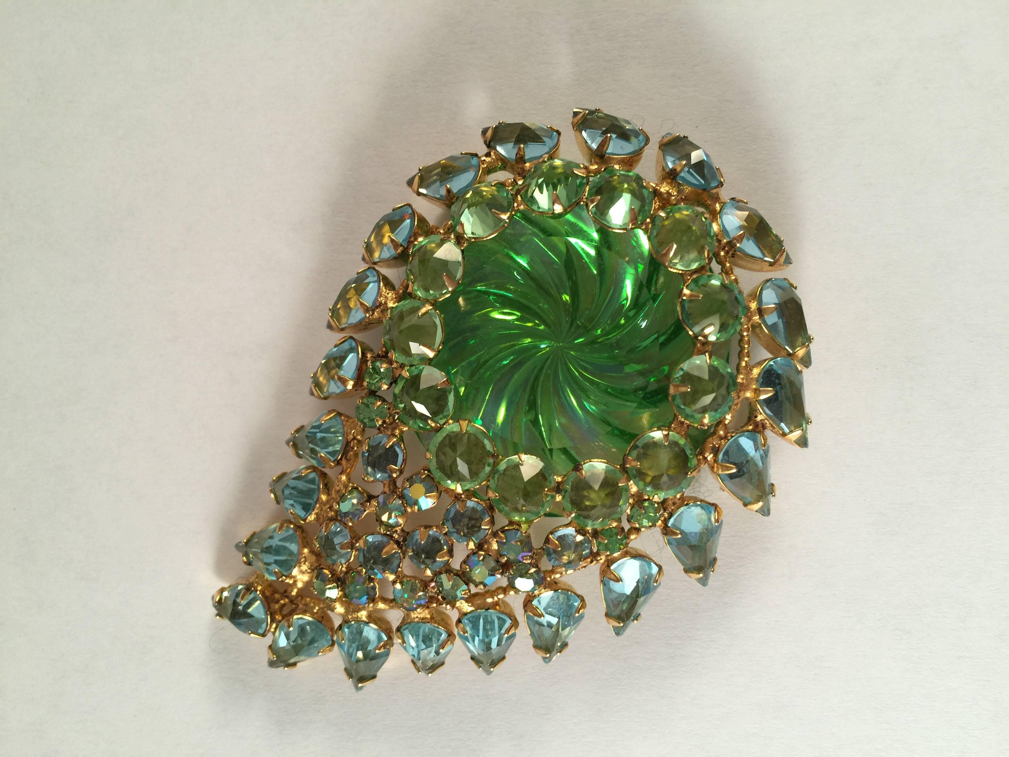 This 1960s Schreiner New York paisley brooch is a stunner. It measures 2 3/4