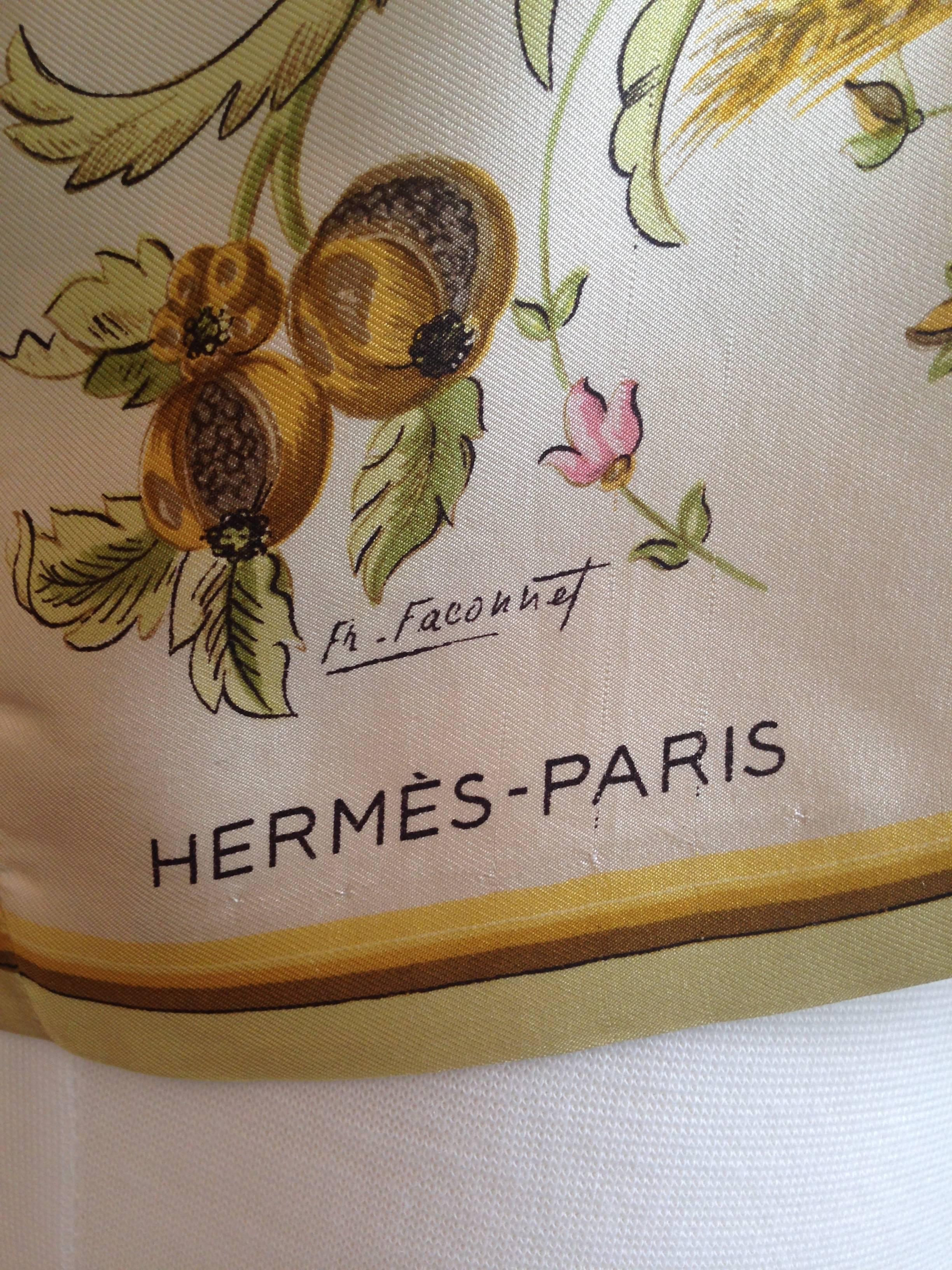 Women's Hermes Silk 'Ceres' Print Blouse Shirt 1960s For Sale
