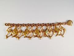 1980s Yves Saint Laurent Fish Charm Bracelet