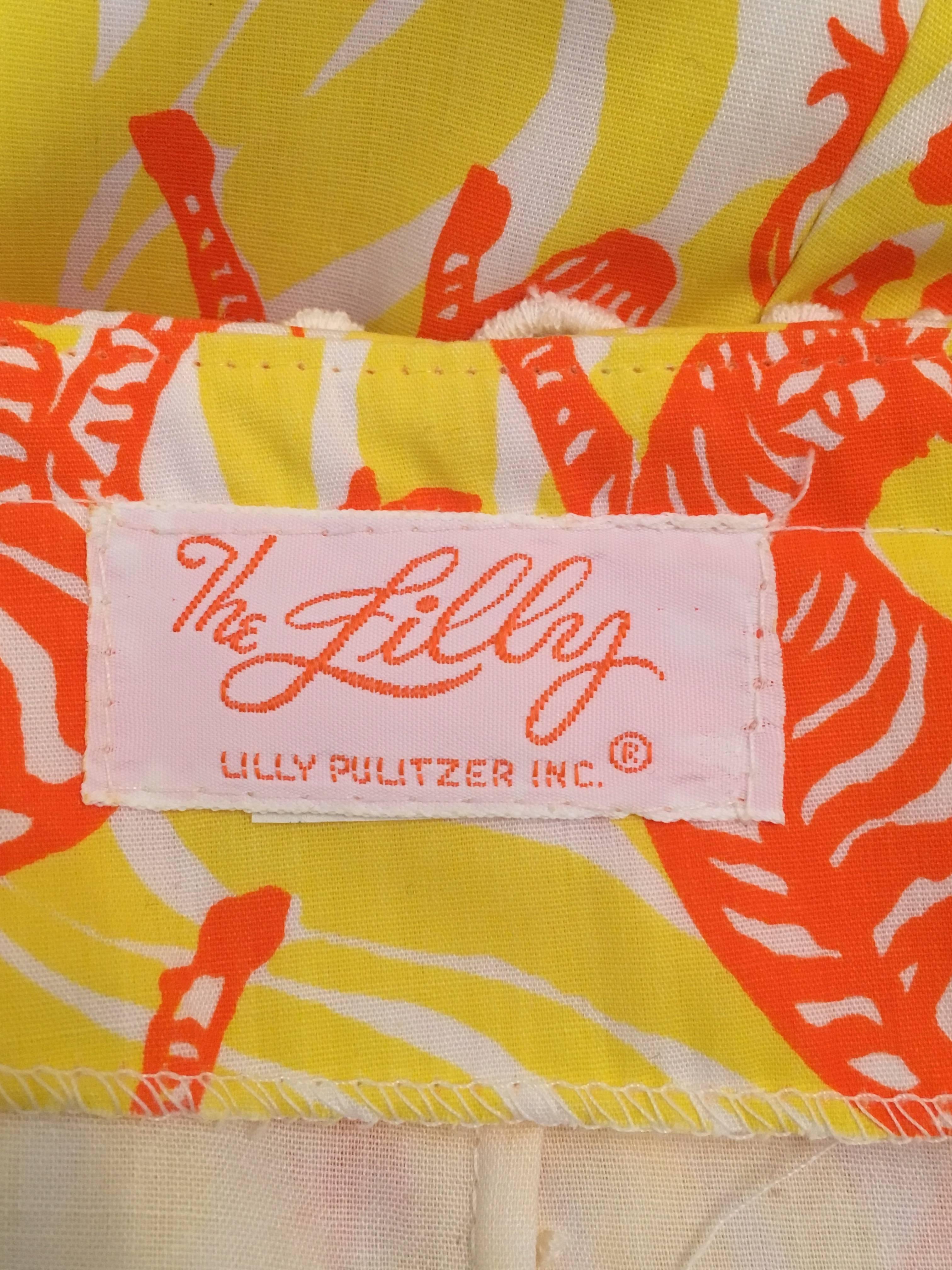 1970s Lilly Pulitzer Maxi Skirt with Zebra Print in Orange and Yellow  For Sale 2