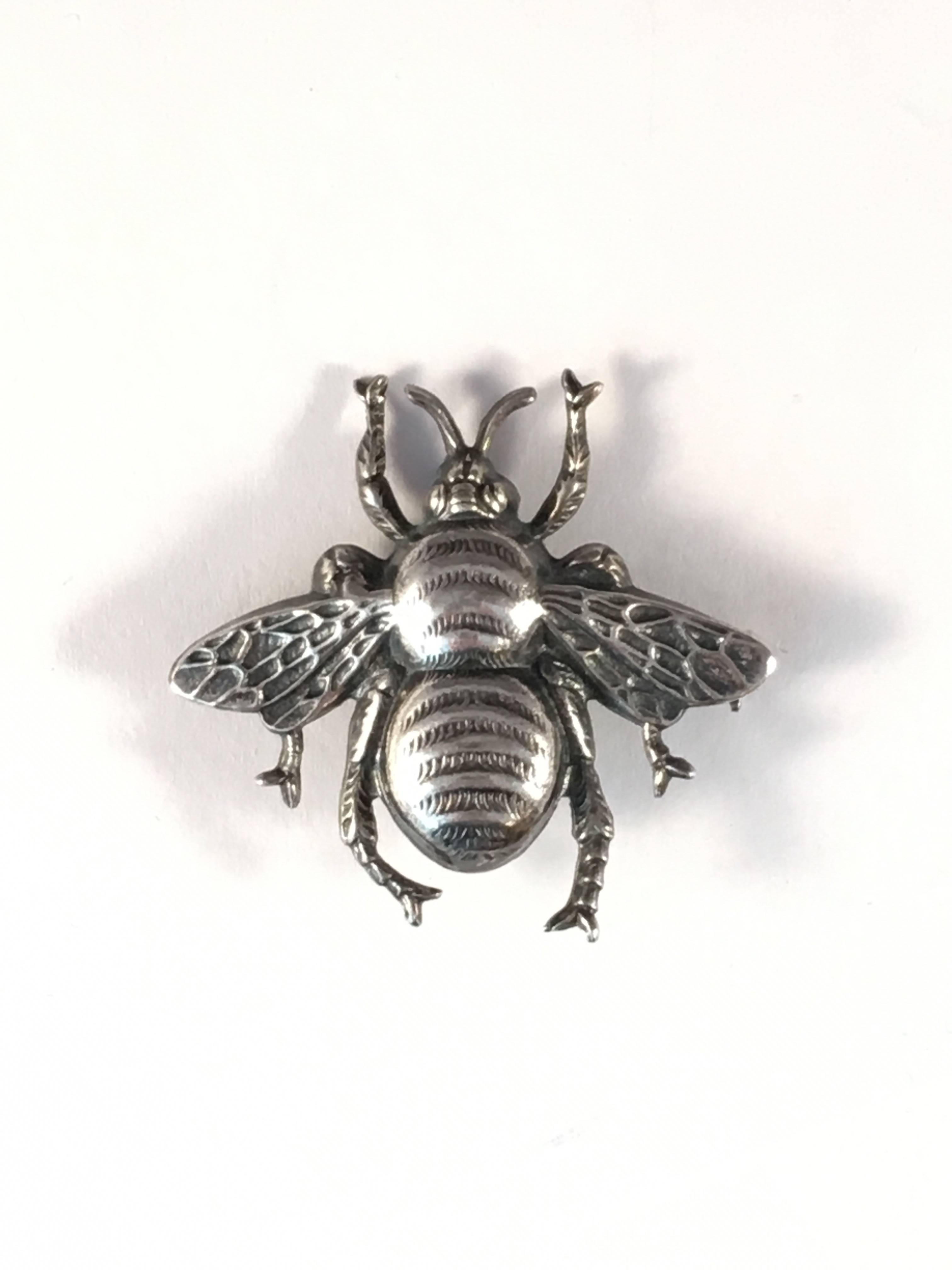 Joseff of Hollywood Silver Bee Pin In Excellent Condition In Chicago, IL