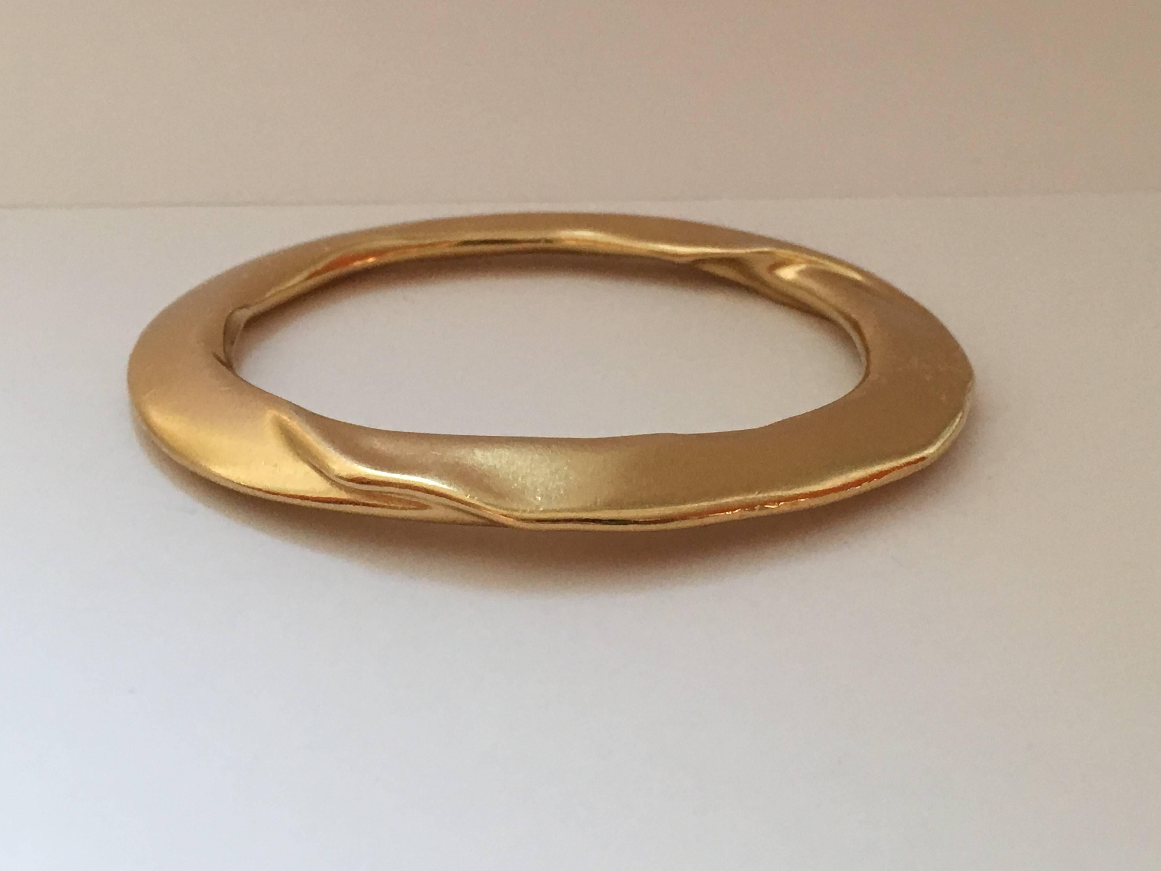 1970s Kunio Matsumoto for Trifari Goldtone Modernist Bracelet  1