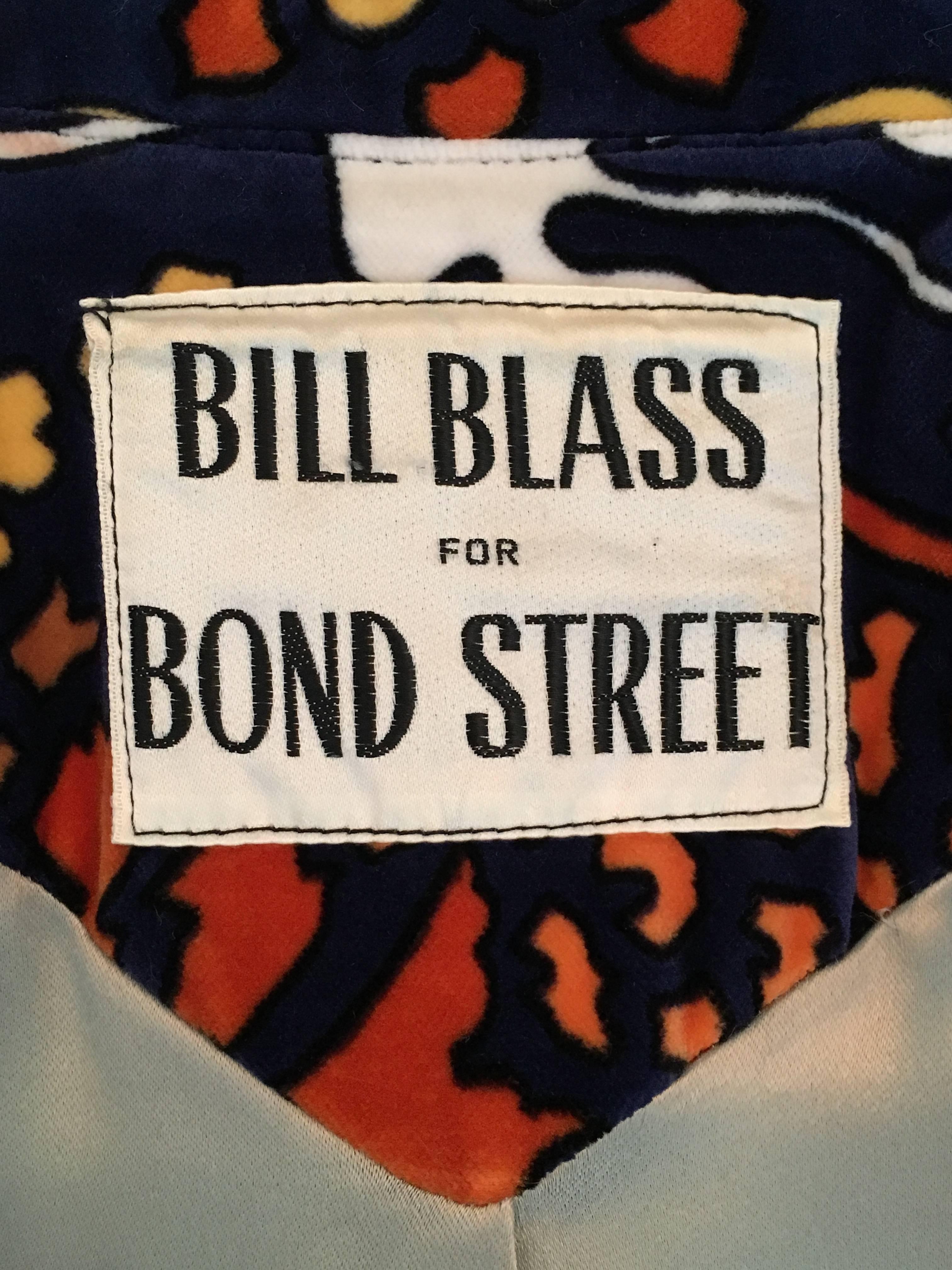 Bill Blass1970s Printed Velvet Coat for Bond Street 4