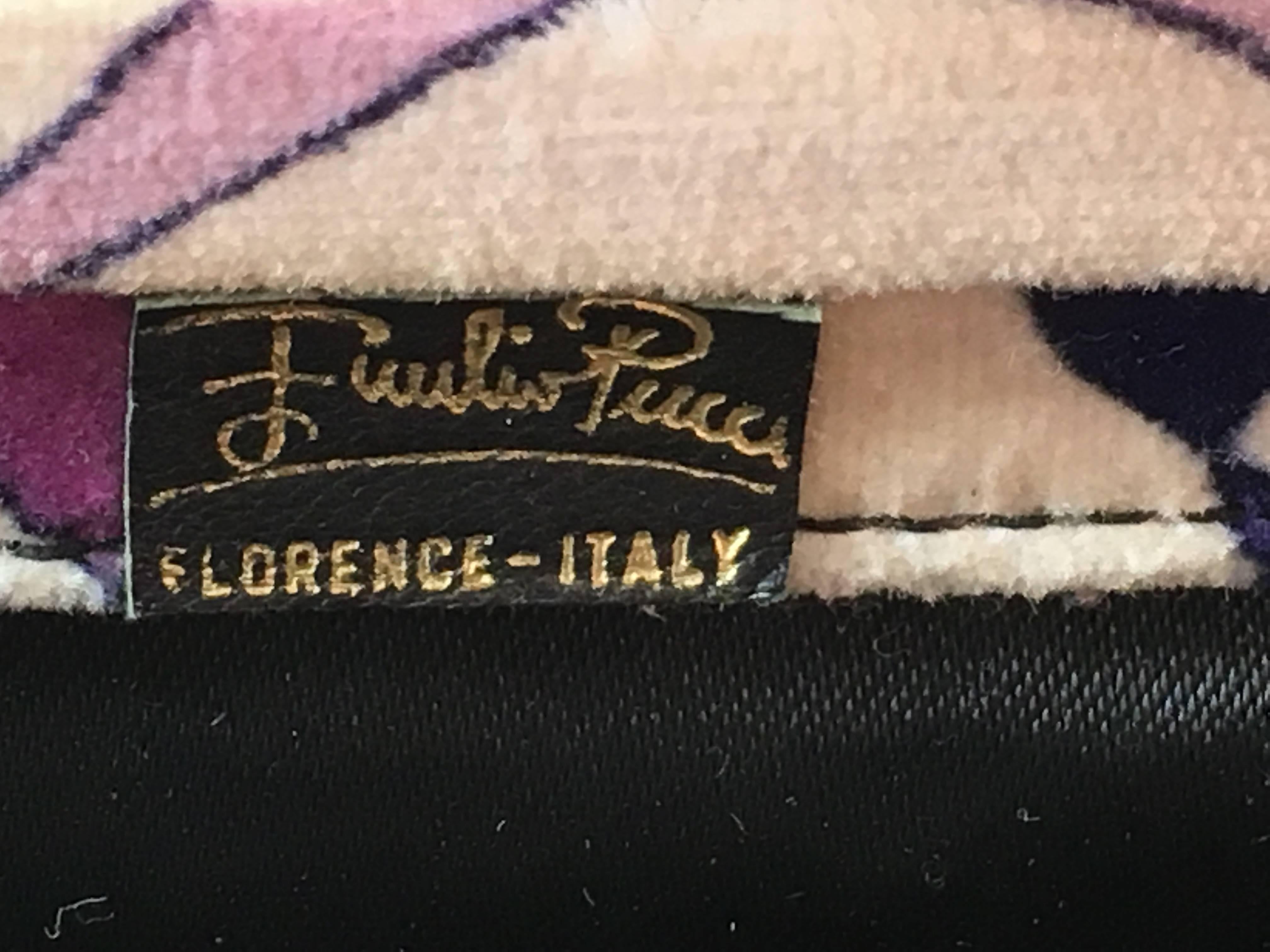 Beige 1960s Emilio Pucci Lilac Velvet Clutch For Sale