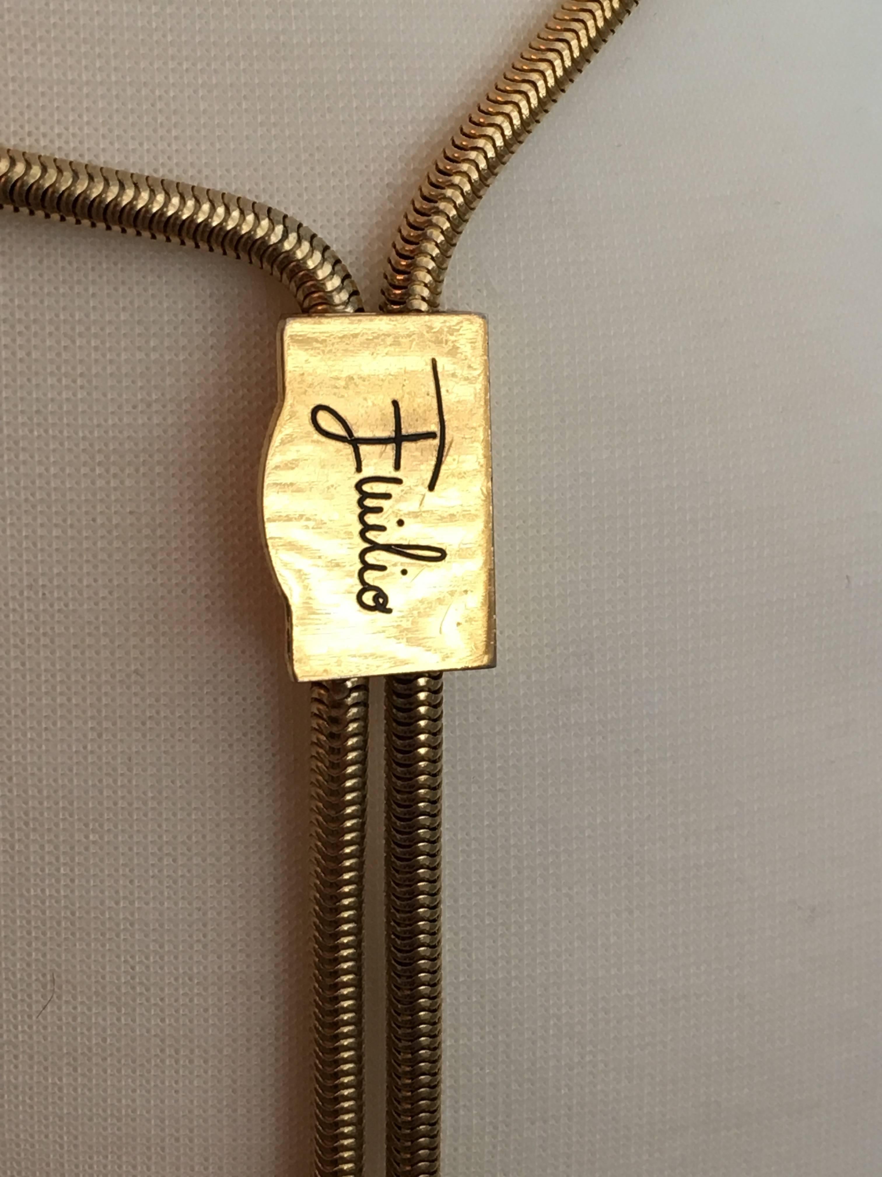 1960s Emilio Pucci Loged Goldtone Snake Chain Belt In Good Condition In Chicago, IL