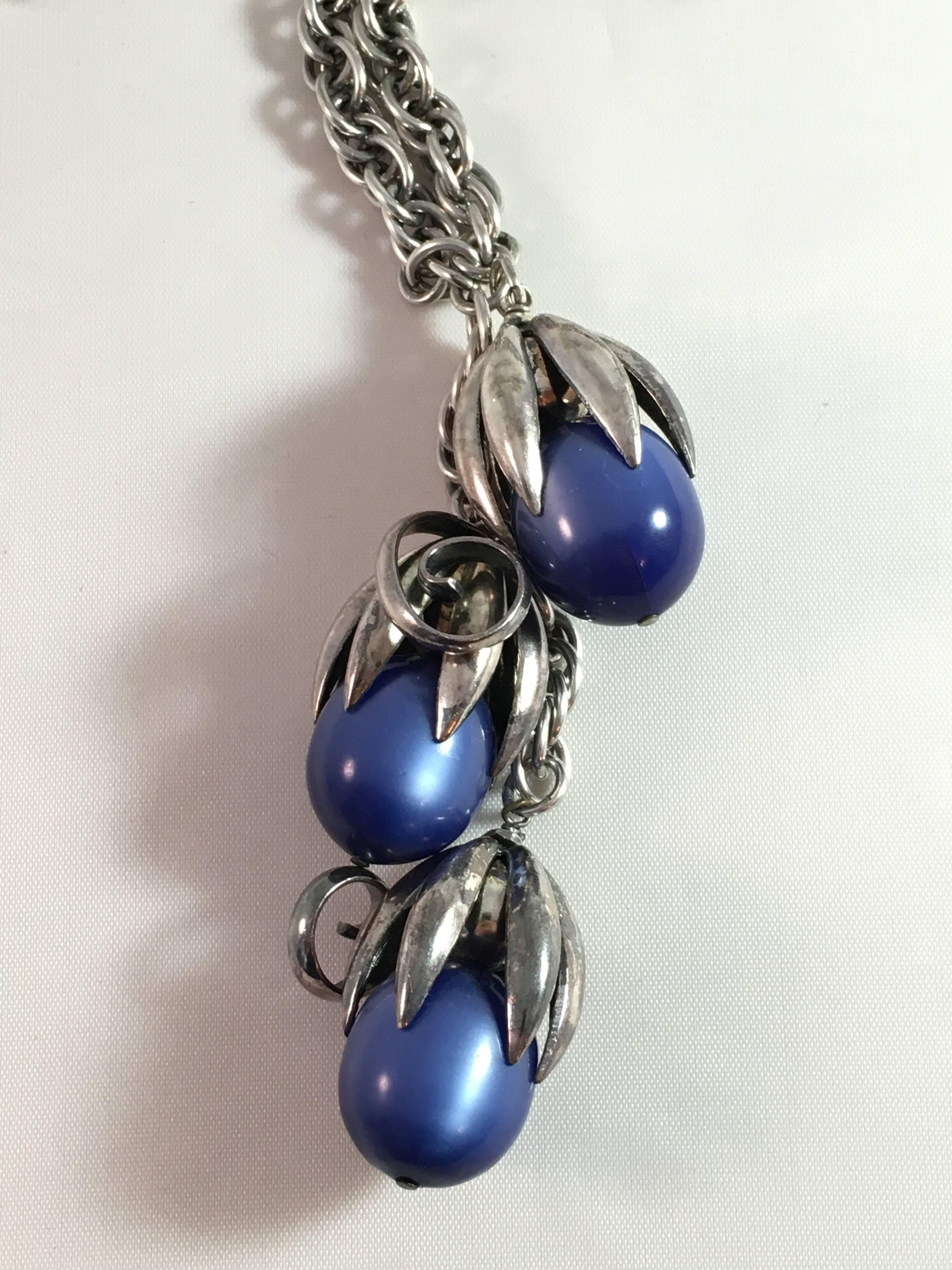 Women's 1953 Napier Blue Moonstone 'Kumquat' Necklace For Sale