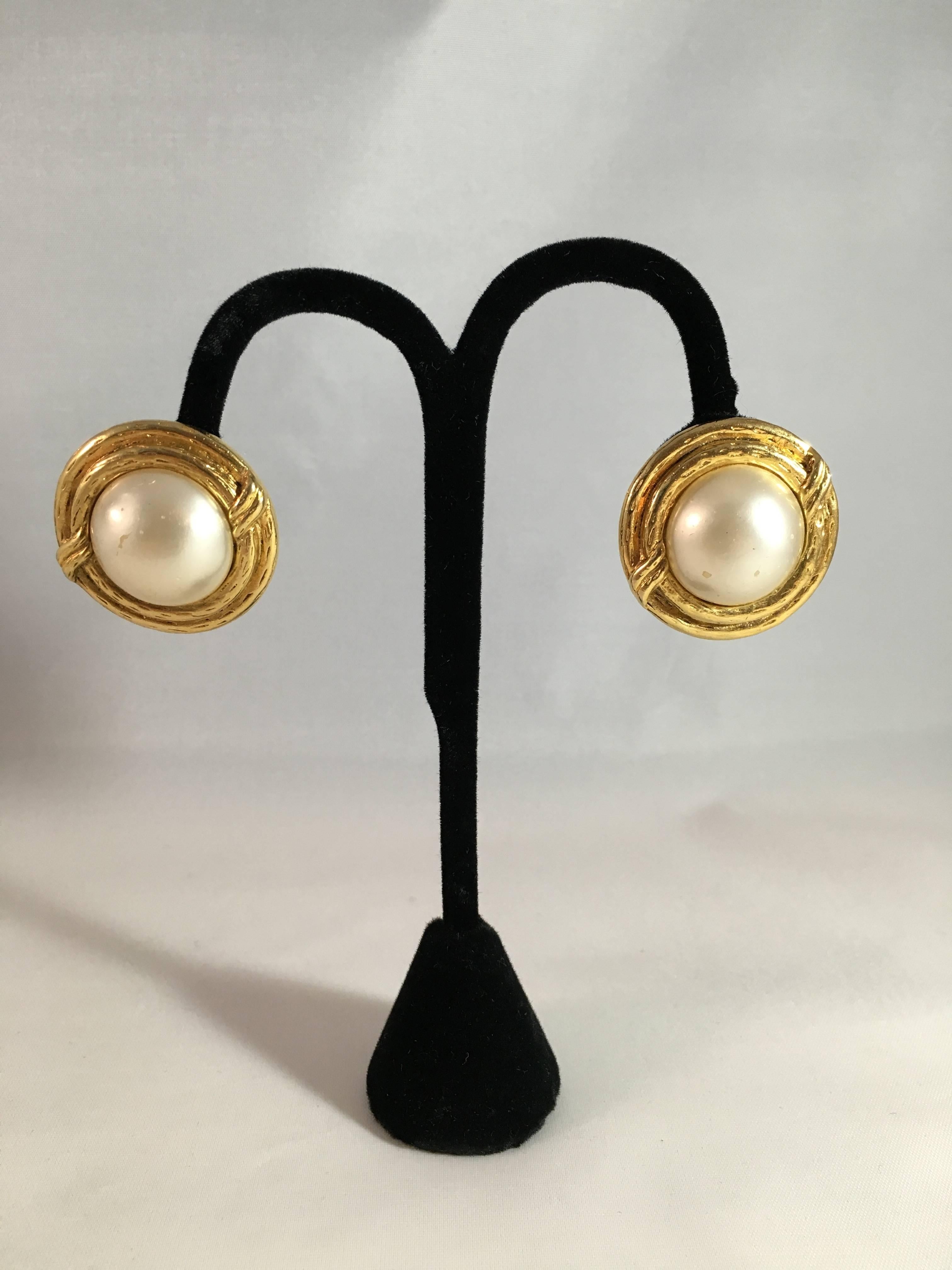 Women's Early 1980s Chanel Faux Pearl Earrings