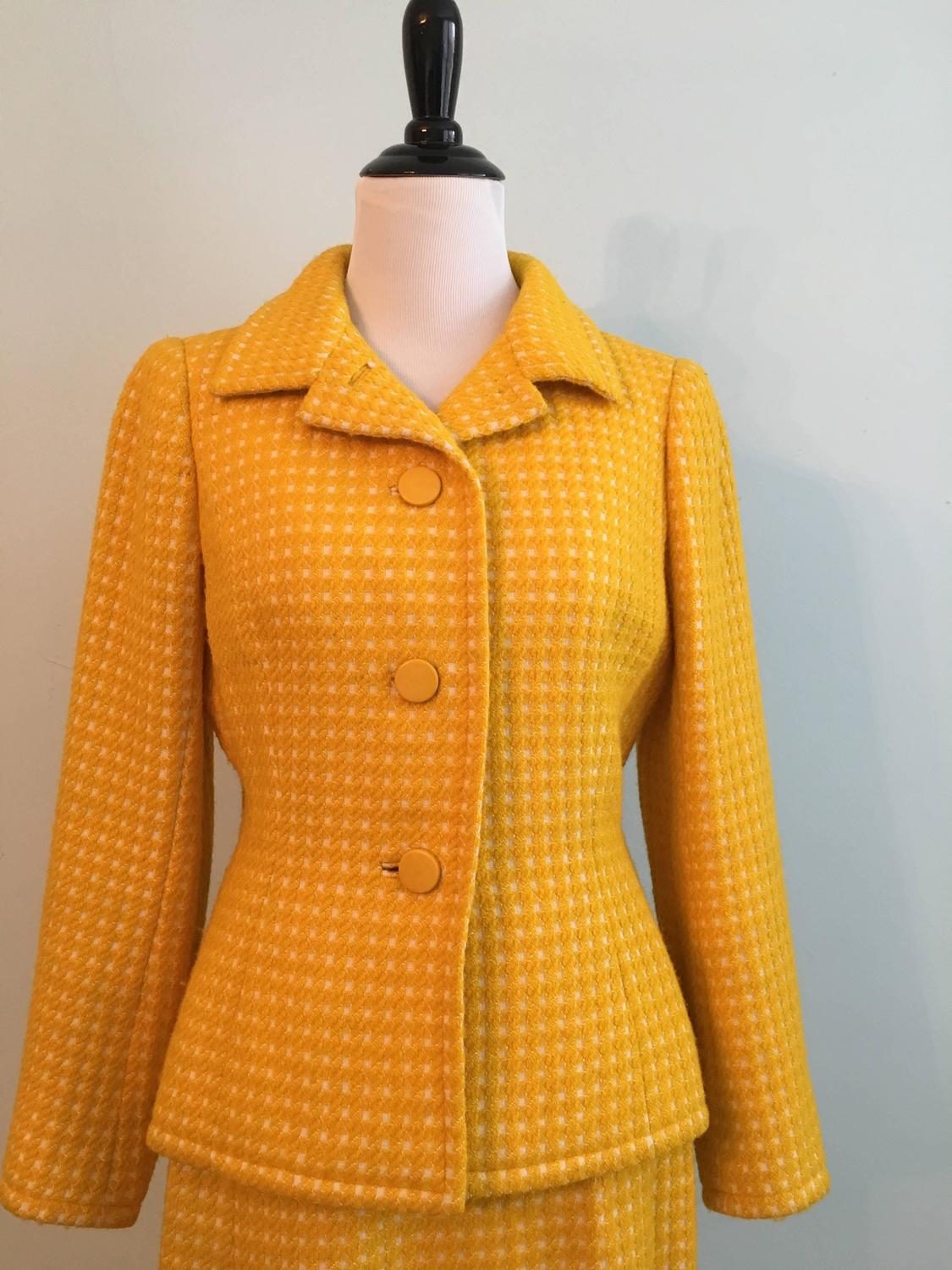 1960s Yellow Givenchy Two Piece Suit For Sale at 1stdibs