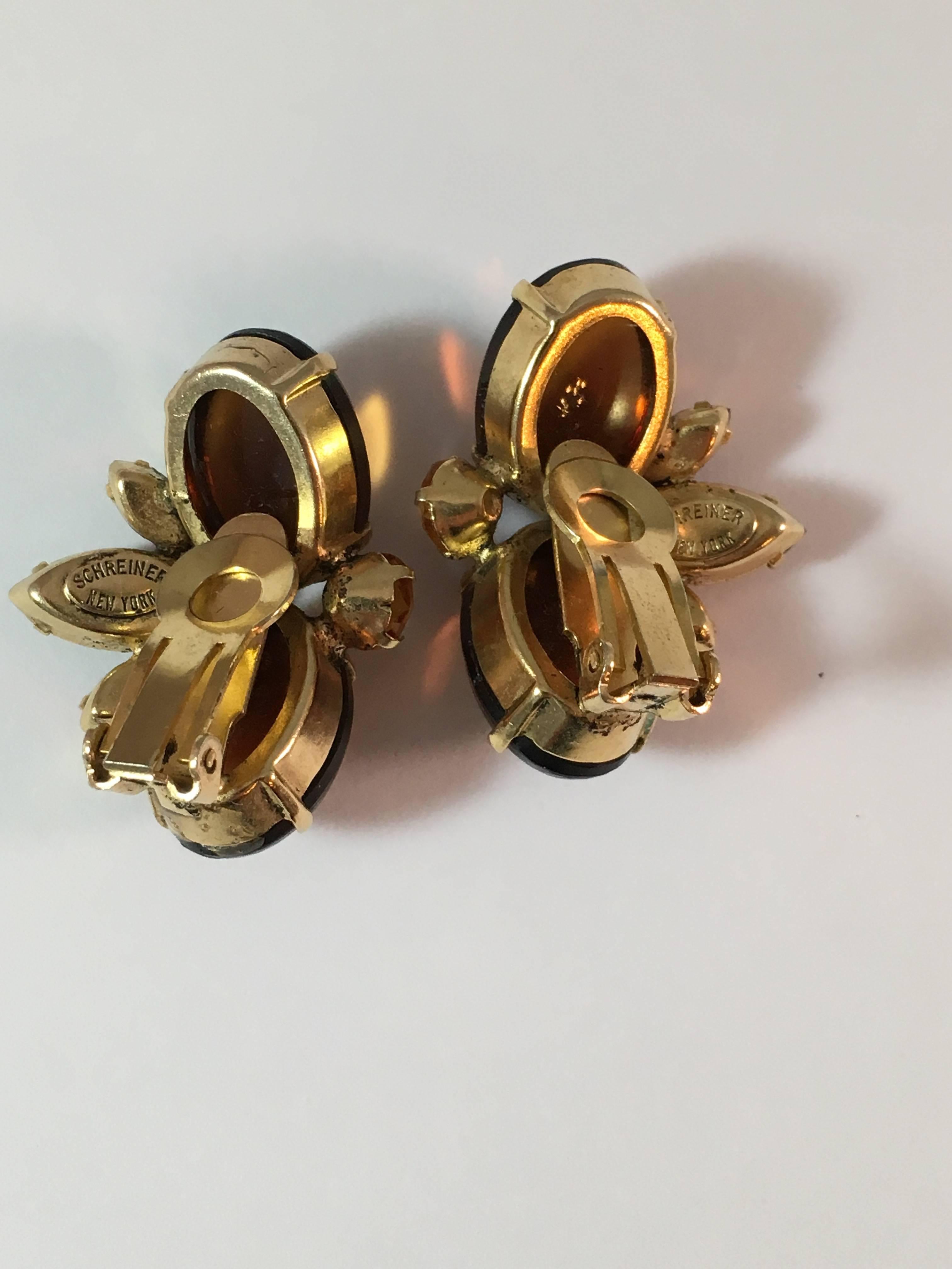 1950s Schreiner Crystal Earrings 3