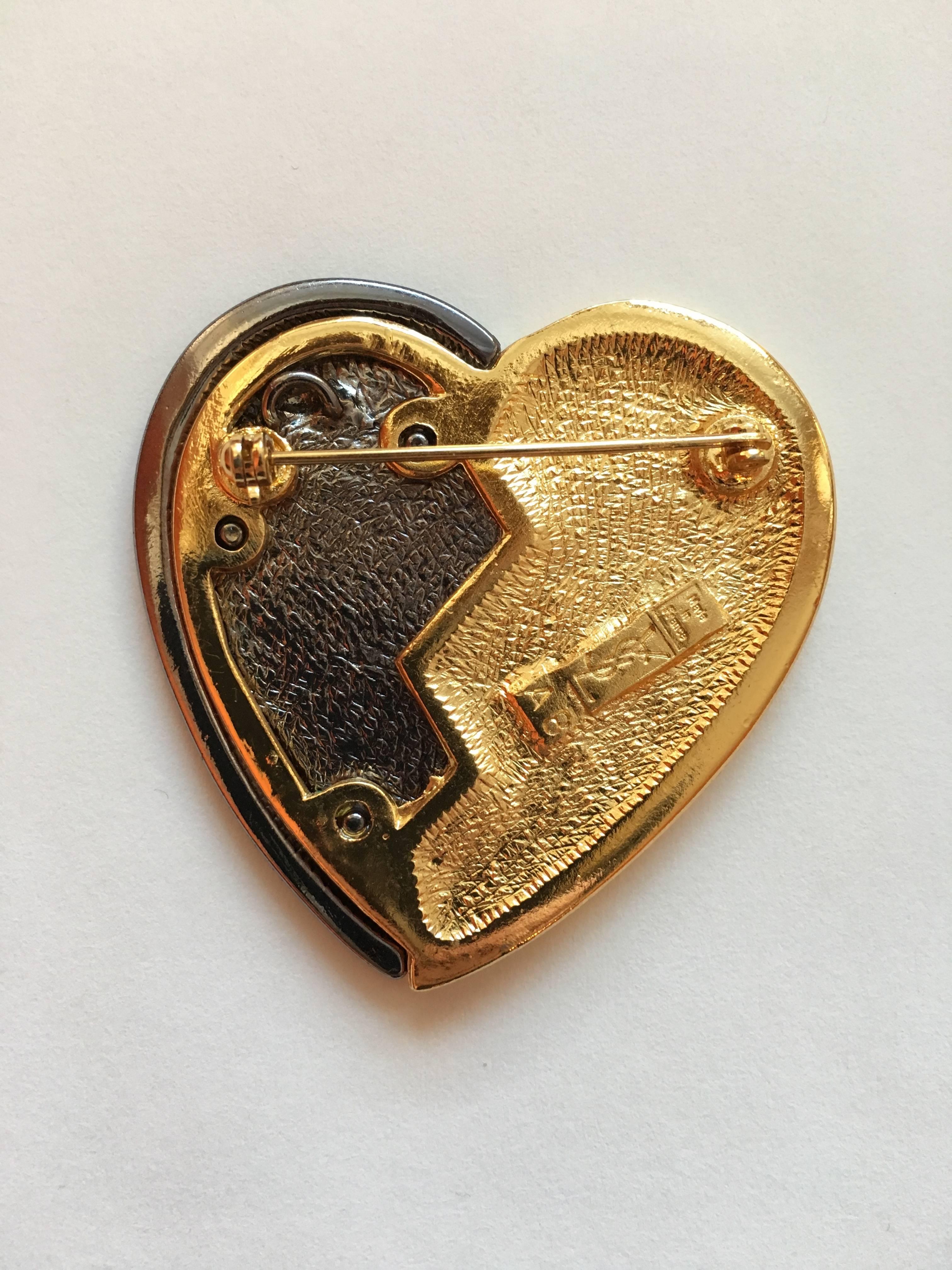 Women's 1980s Yves Saint Laurent Broken Heart Brooch