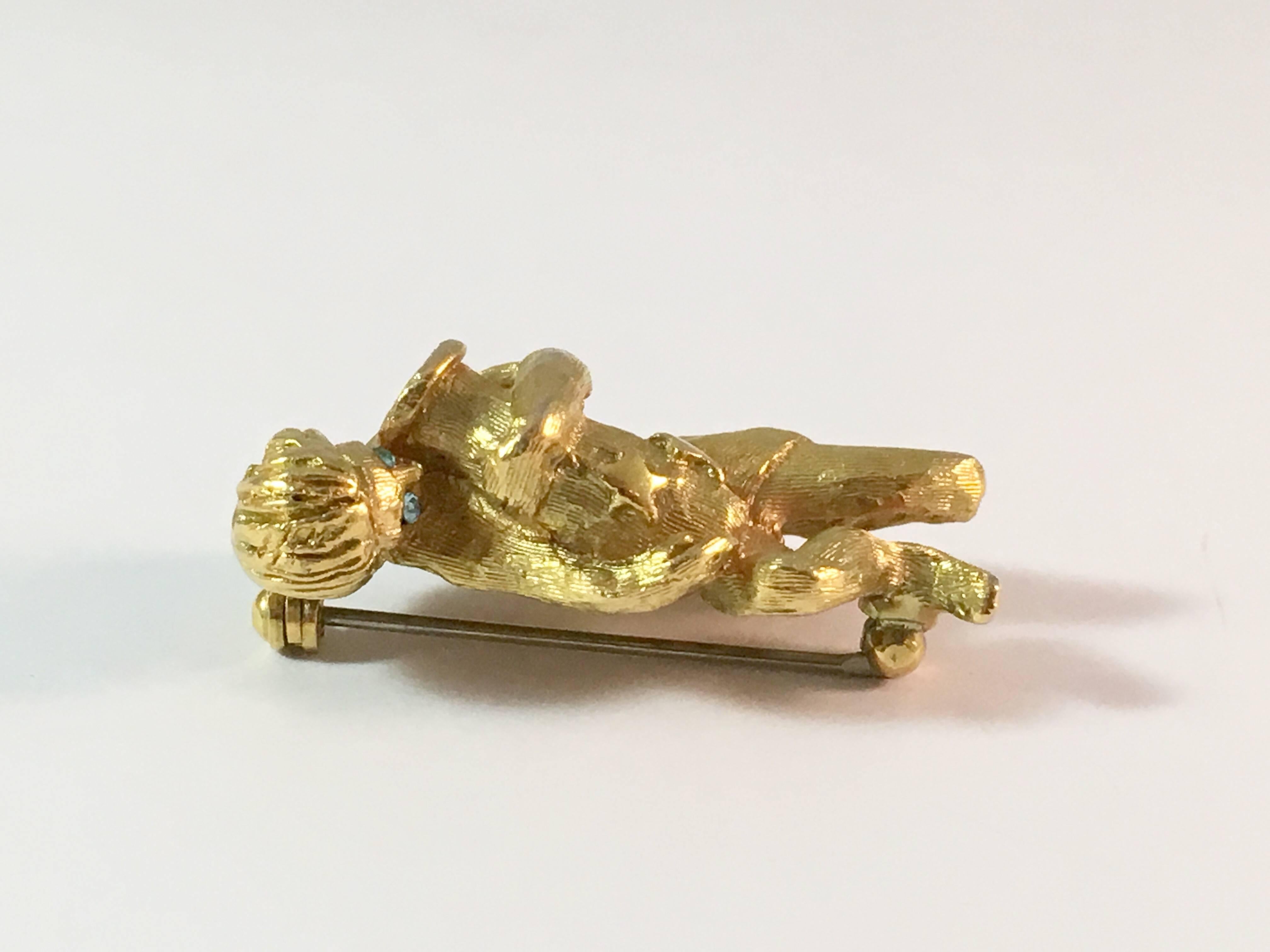 1960s Kenneth Jay Lane Aquarius Zodiac Brooch For Sale 1