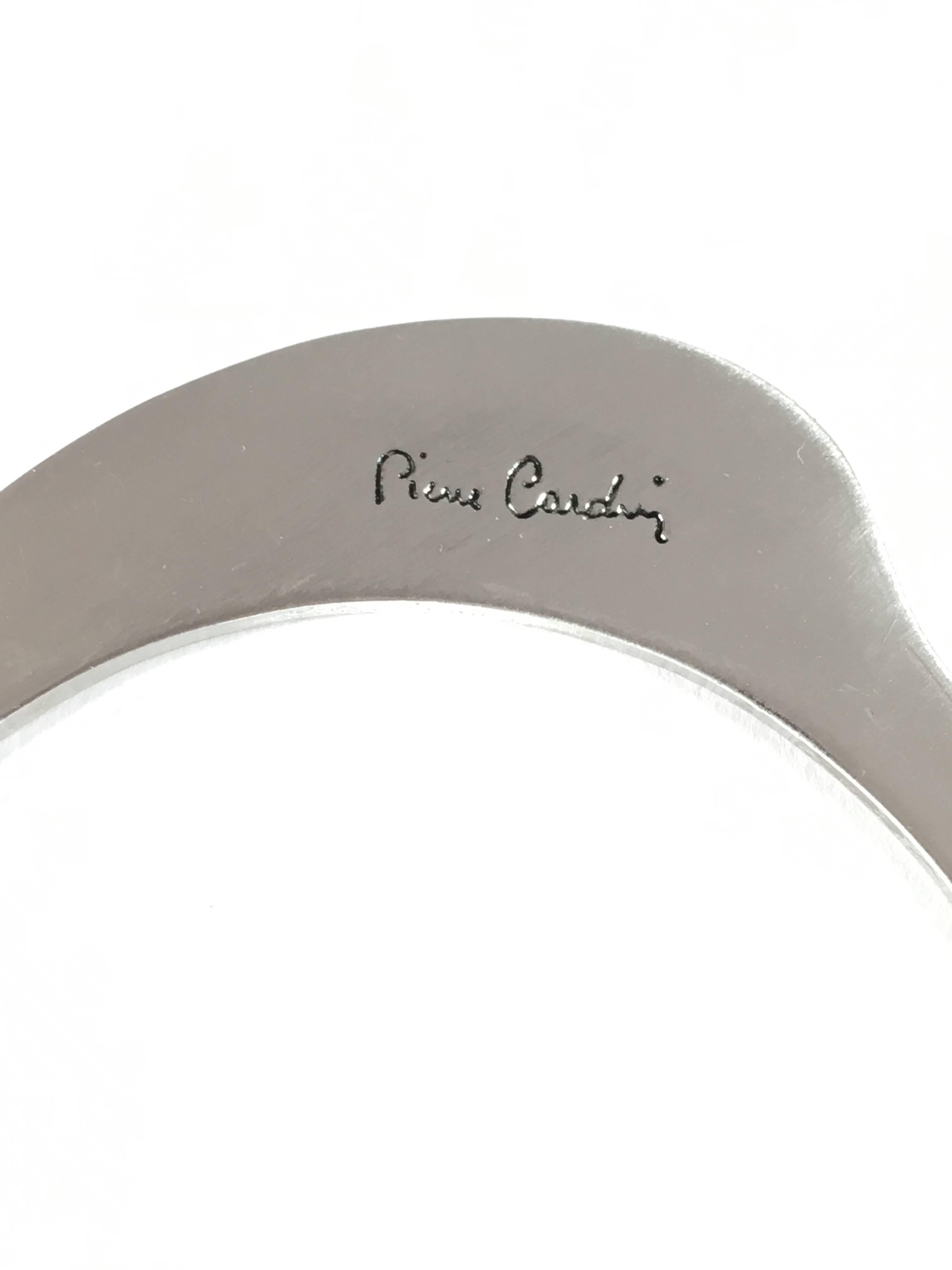Modern Pierre Cardin 1960s MOD Silvertone Bangle Bracelet For Sale