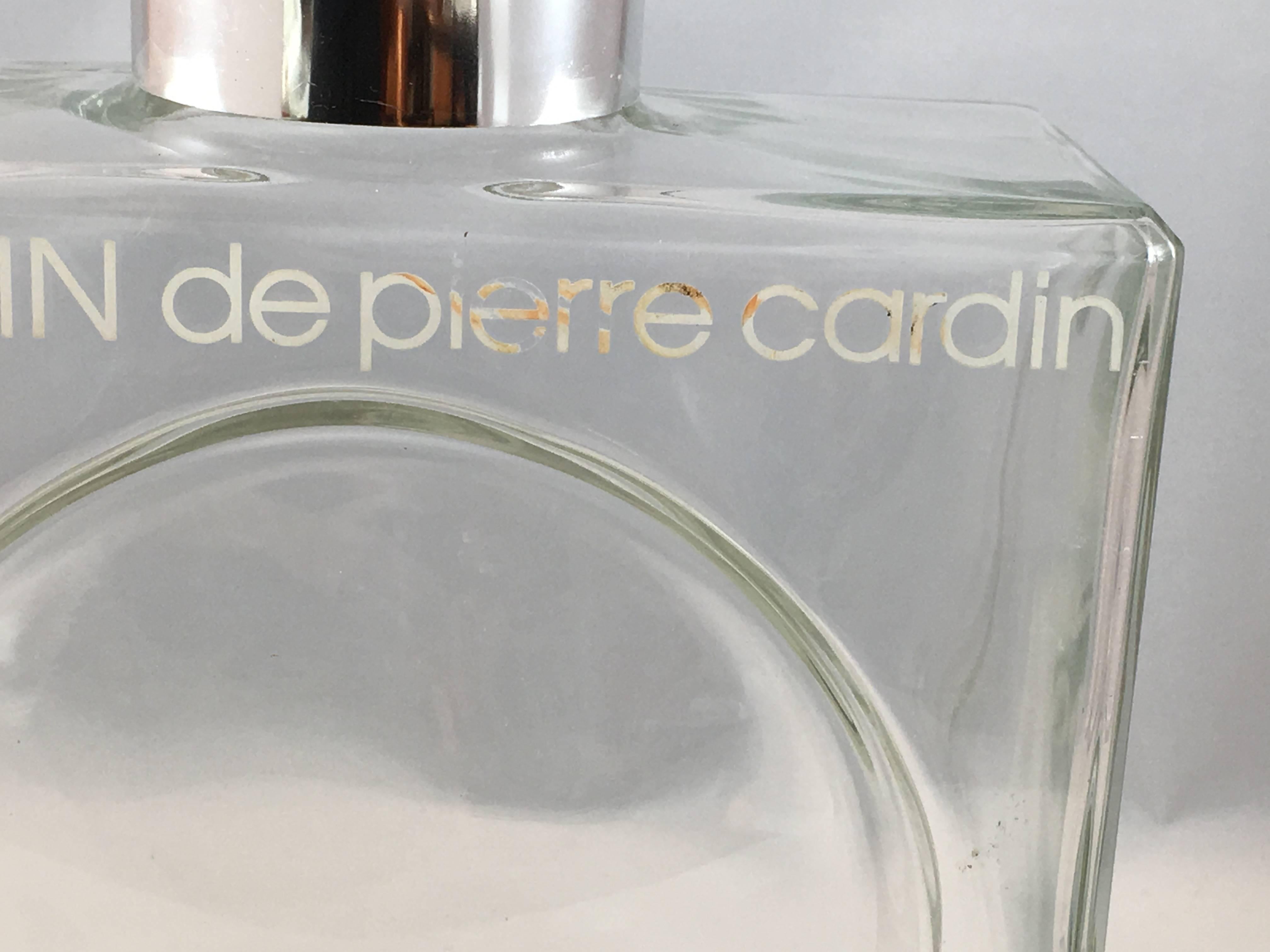 1970s Pierre Cardin Huge Glass Perfume Display Bottle In Excellent Condition For Sale In Chicago, IL