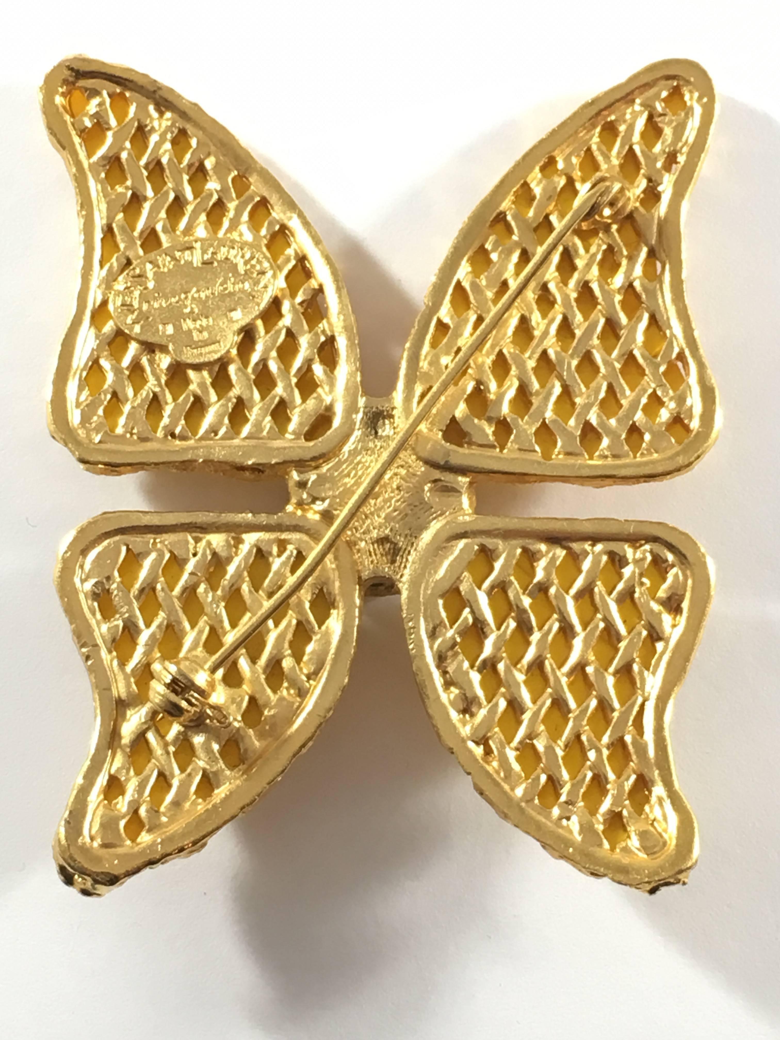 Women's 1980s Yves Saint Laurent Rive Gauche Butterfly Brooch